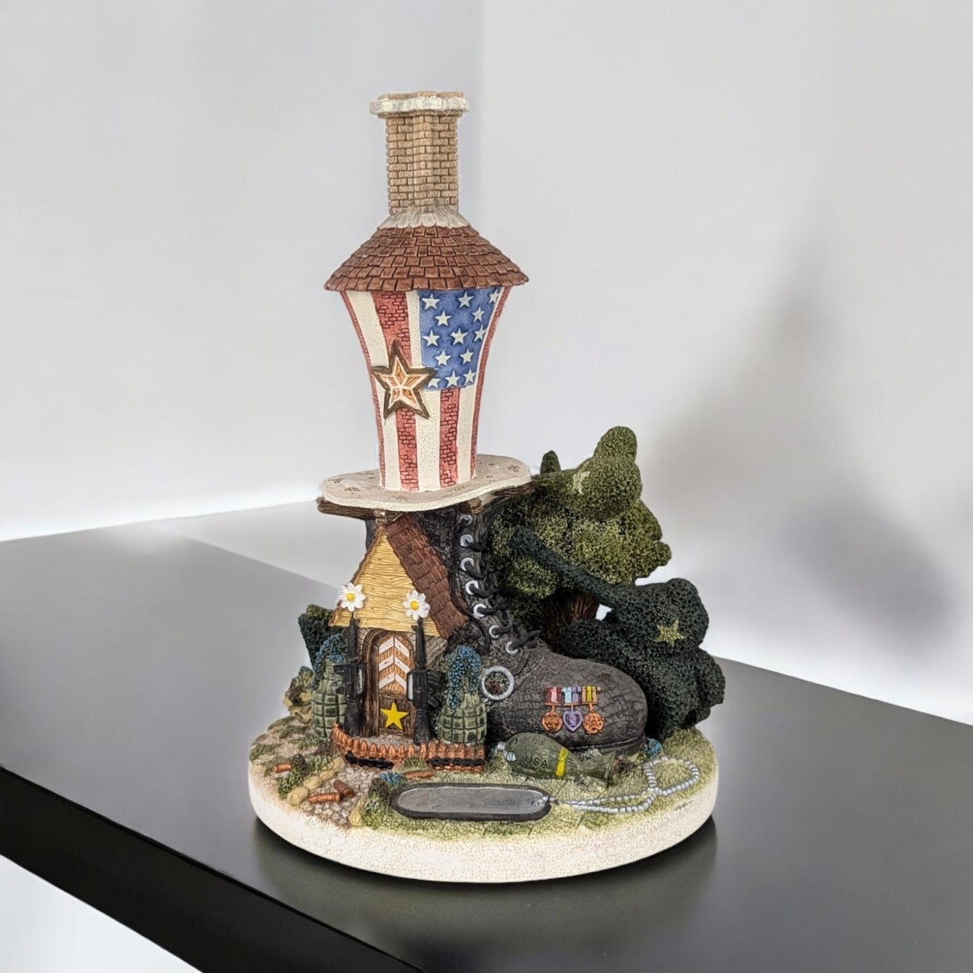Vintage 1995 The Shoemaker's Dream "Uncle Sam's Boot" Village House | 7.5" Tall | Americana Decor | Patriotic Gift