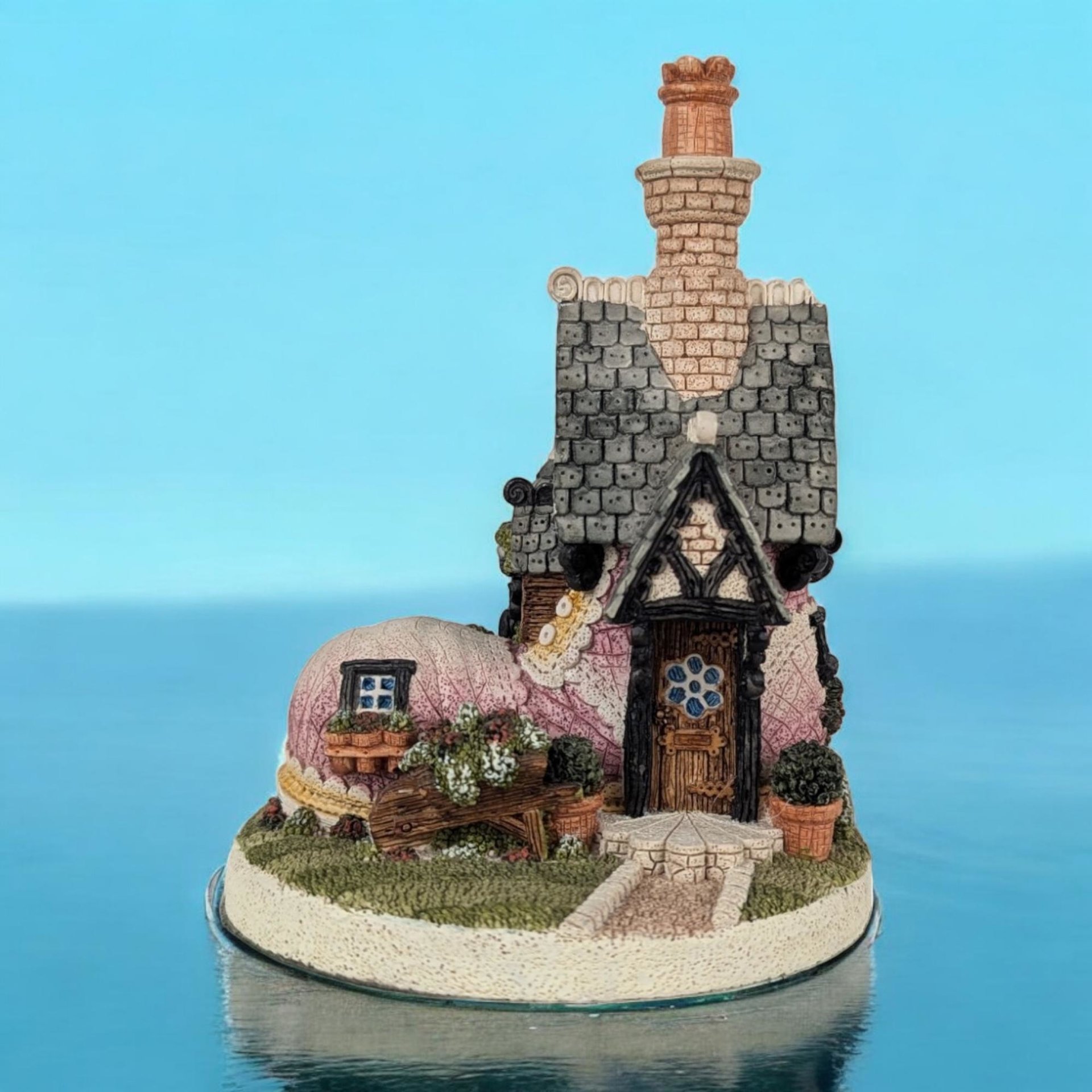 Vintage 5" Shoe House, "The Wishingwell Shoe" by John Herbert, Fairy House Figurine, Cottagecore Decor, Whimsical Gift, Storybook Decor