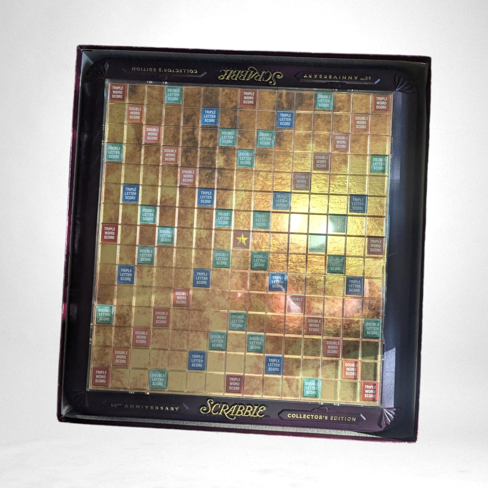 Vintage 50th Anniversary Scrabble Game | Milton Bradley | Turntable | Excellent Condition w/ Word List Book