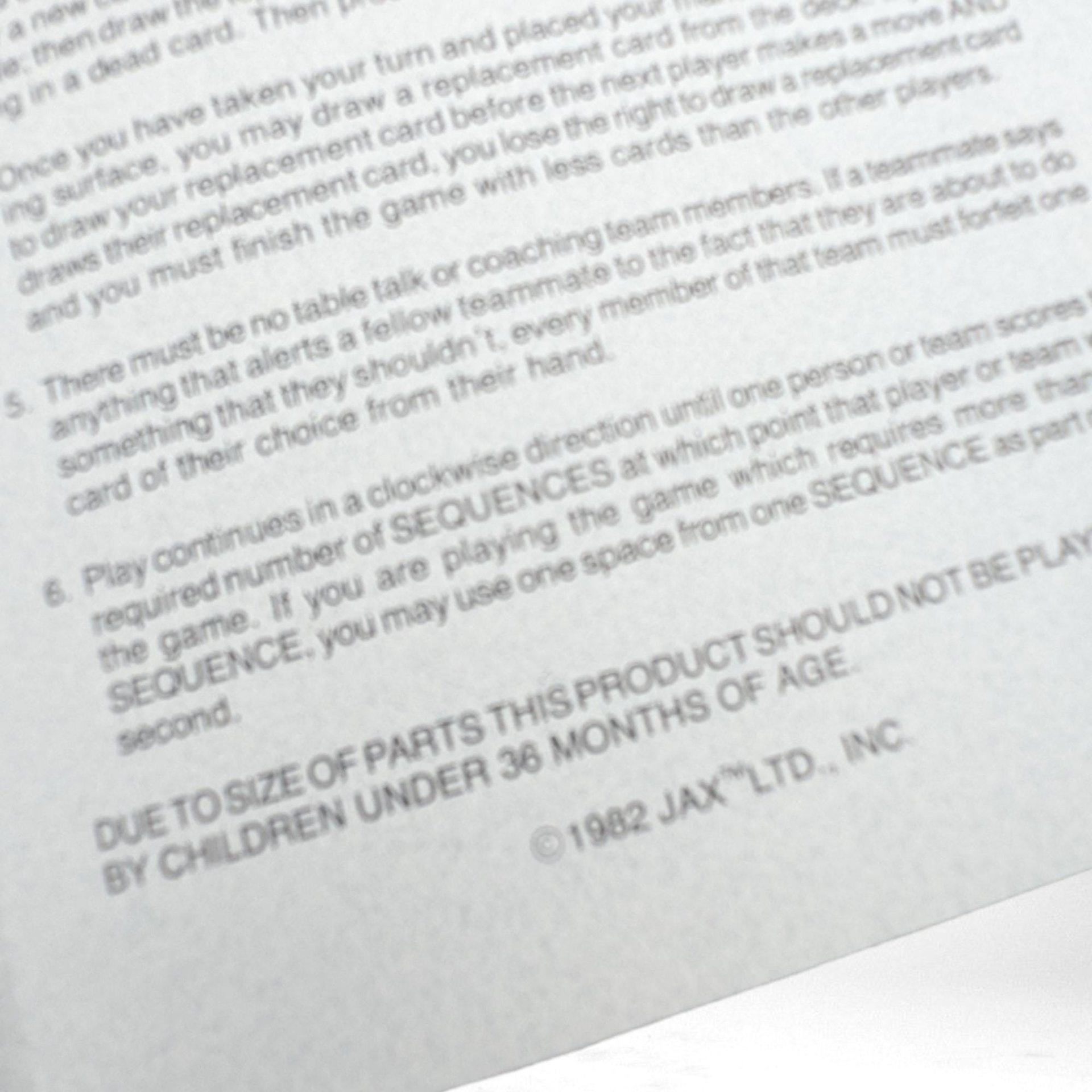 Vintage 1982 Sequence Game | Complete Set | Very Good Condition