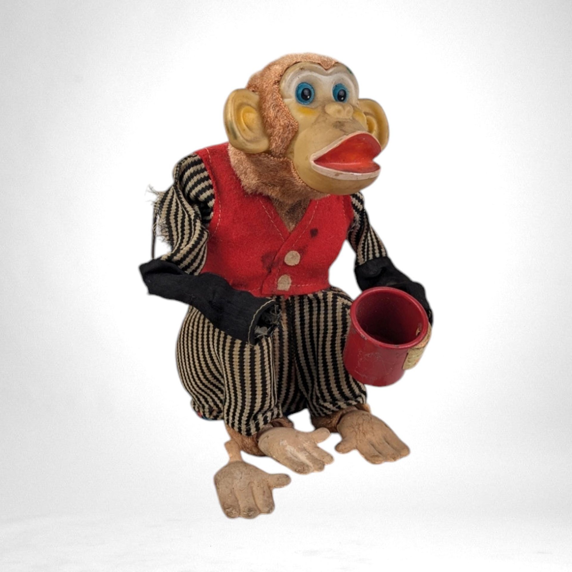 Vintage Non Working Cragston Mechanical Monkey | Retro Toy | 9" Tall | Restoration Project