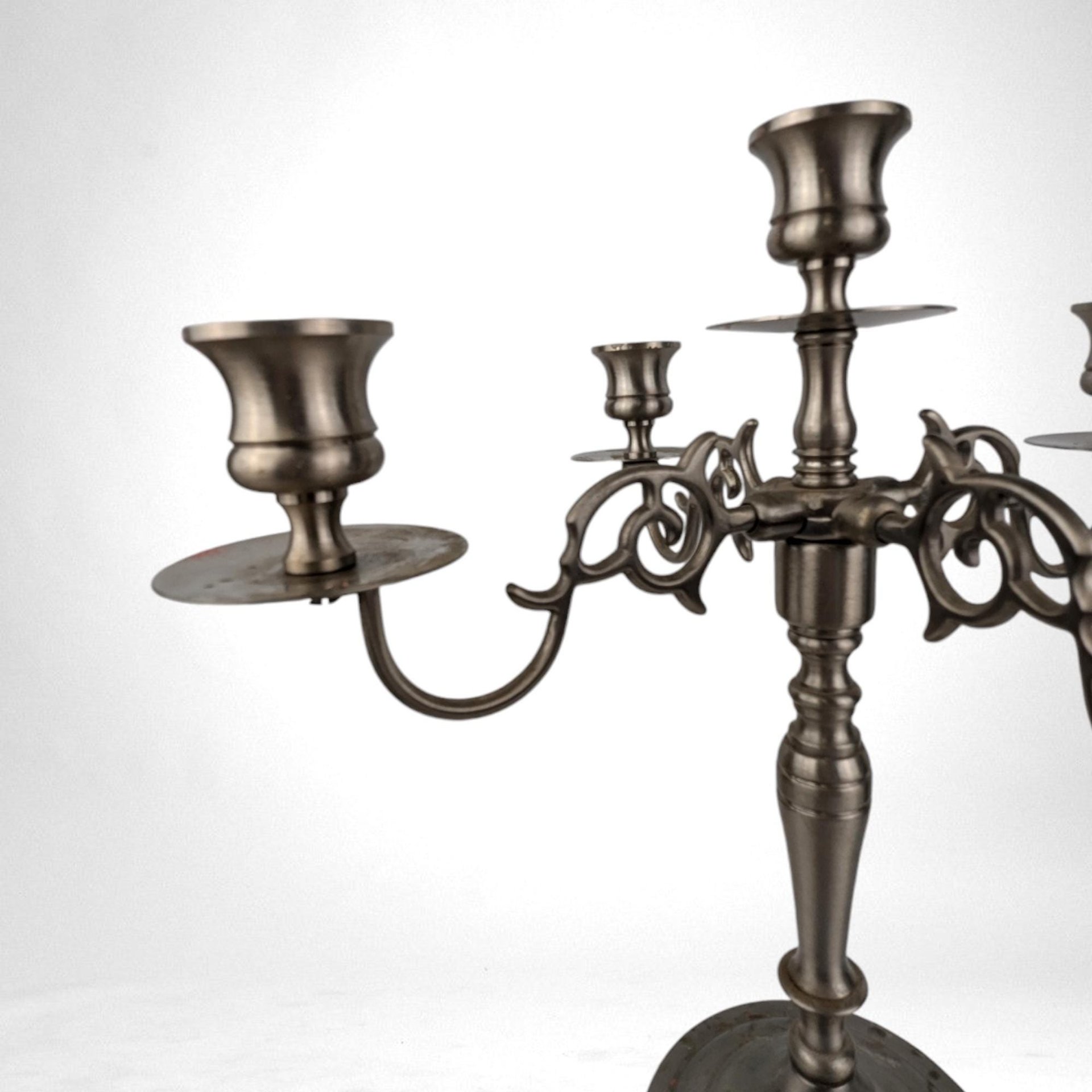 Vintage Pewter 5 Candle Candelabra | Candle Holder | 11.5" Tall