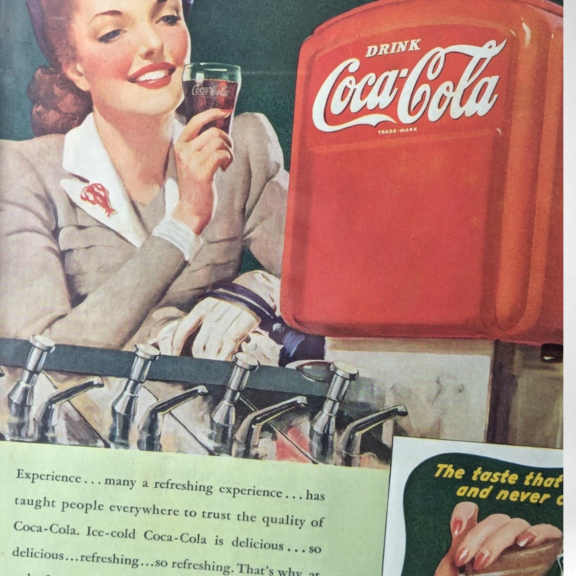 Vintage Coca Cola Ad | Framed 1941 Coke Print |  Wall Decor | Soda Pop Advertising | Retro Kitchen Decor | 16x13"