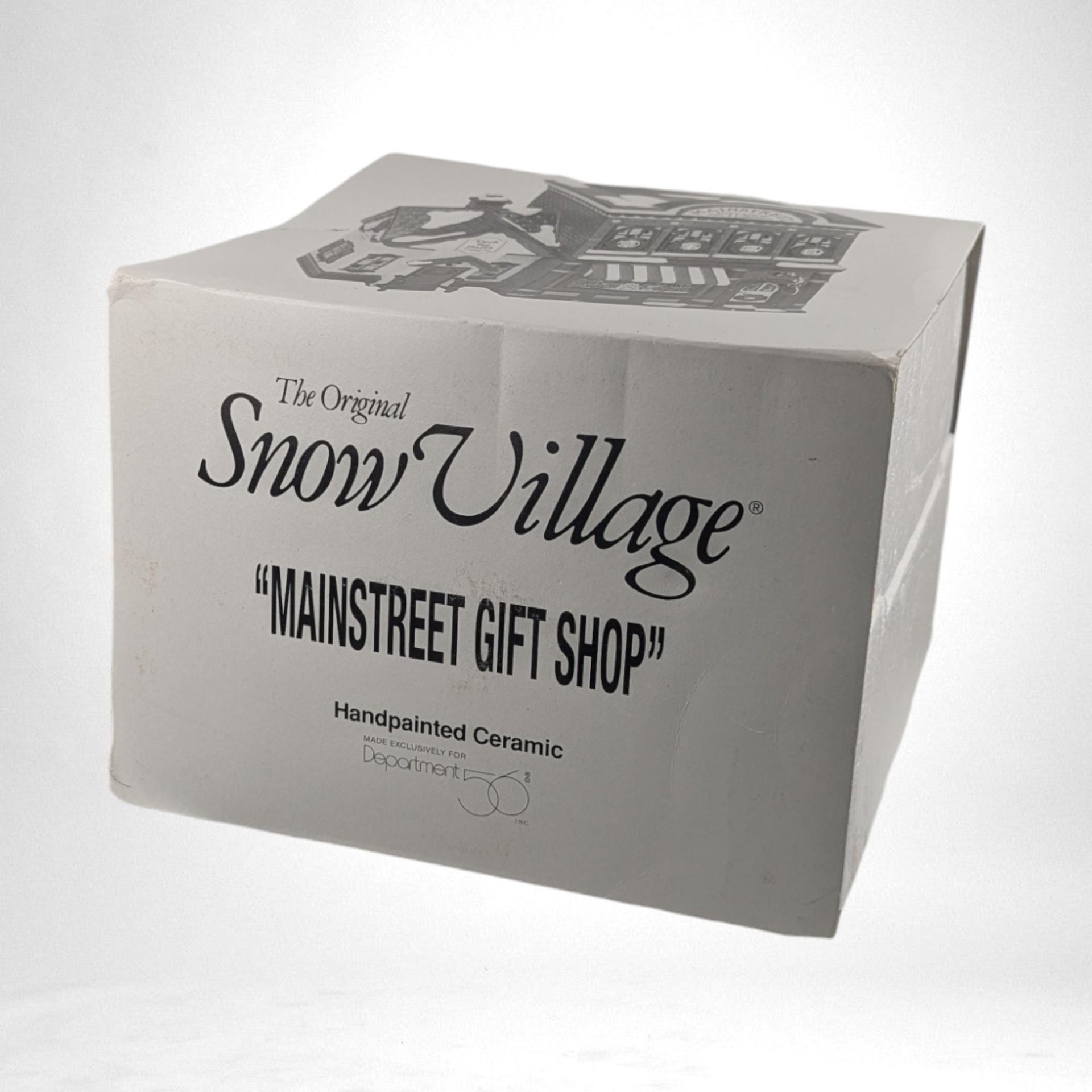 Vintage 1997 Department 56 Main Street Gift Shop | Original Snow Village | Lighted Christmas Village House | Ceramic Holiday Decor