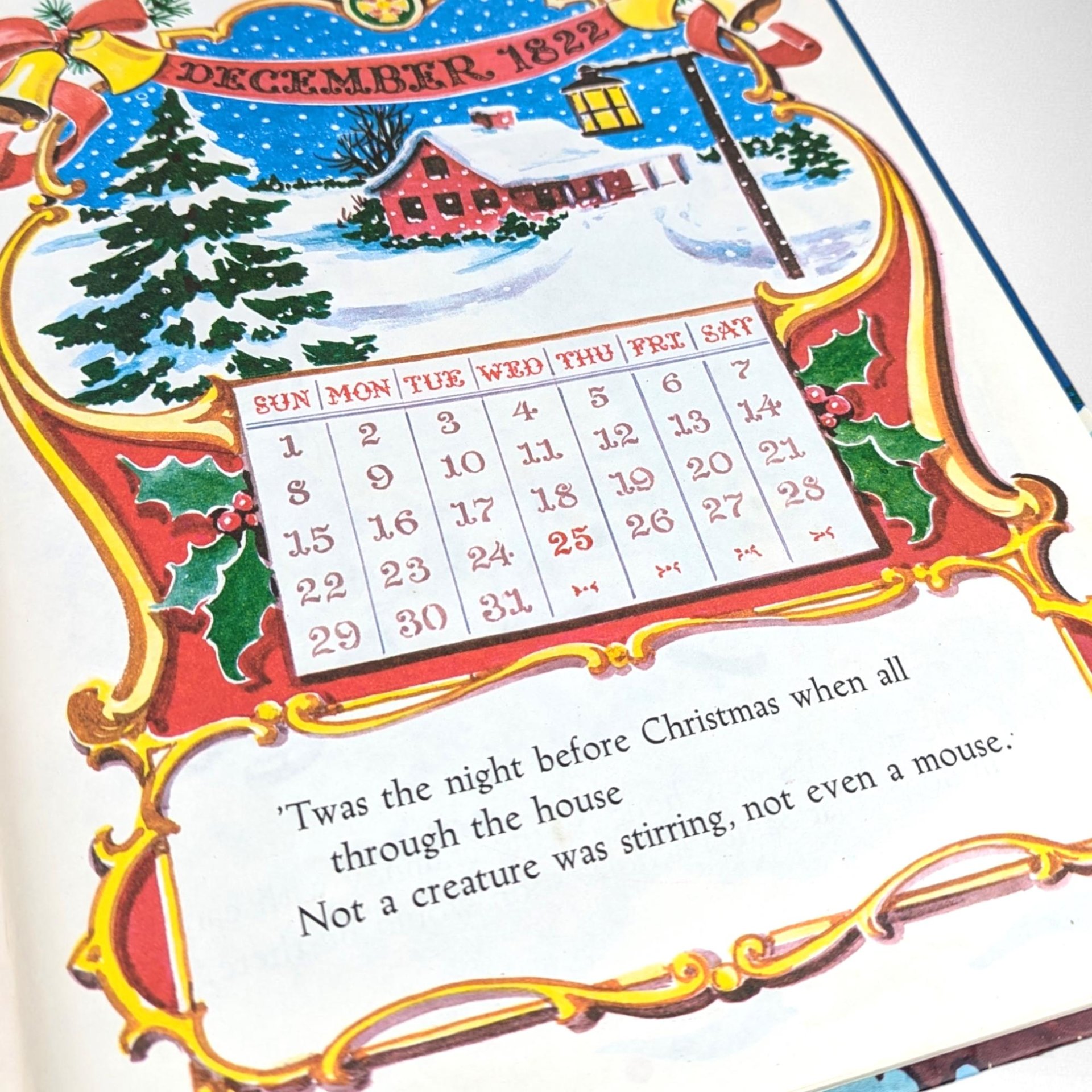 Vintage 1949 The Night Before Christmas by Clement C. Moore | Hardcover Classic | Christmas Gift | Illustrated by Clement C. Moore