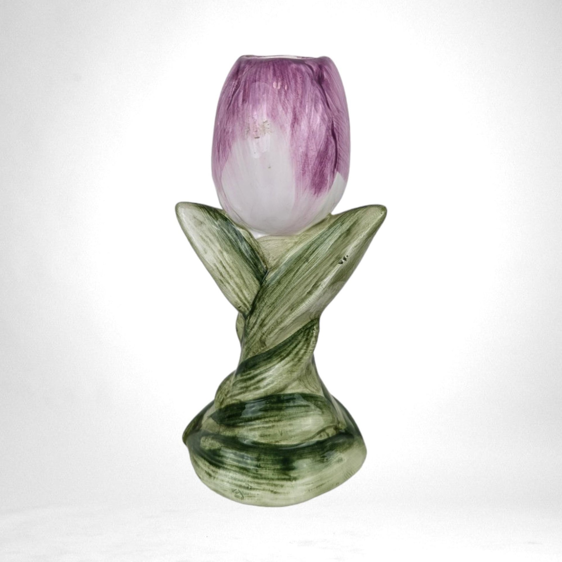 Vintage Ceramic Tulip Candle Holders | 5.5" Tall | Tapered Candles | Elegant Home Decor