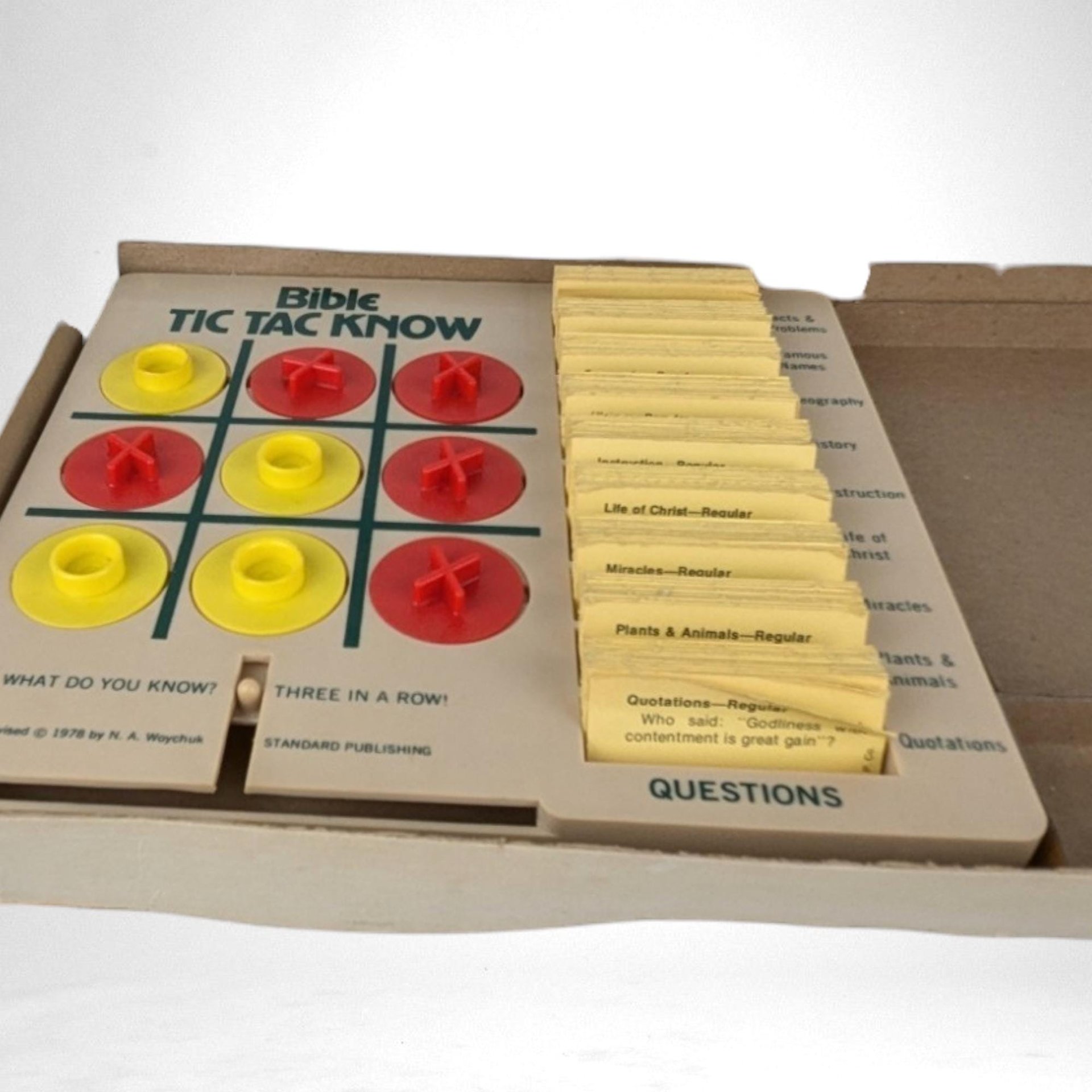 Vintage 1978 Bible Tic Tac Know Game, Christian Board Game, Family Game Night, Religious Education, Sunday School Game, Collectible Game