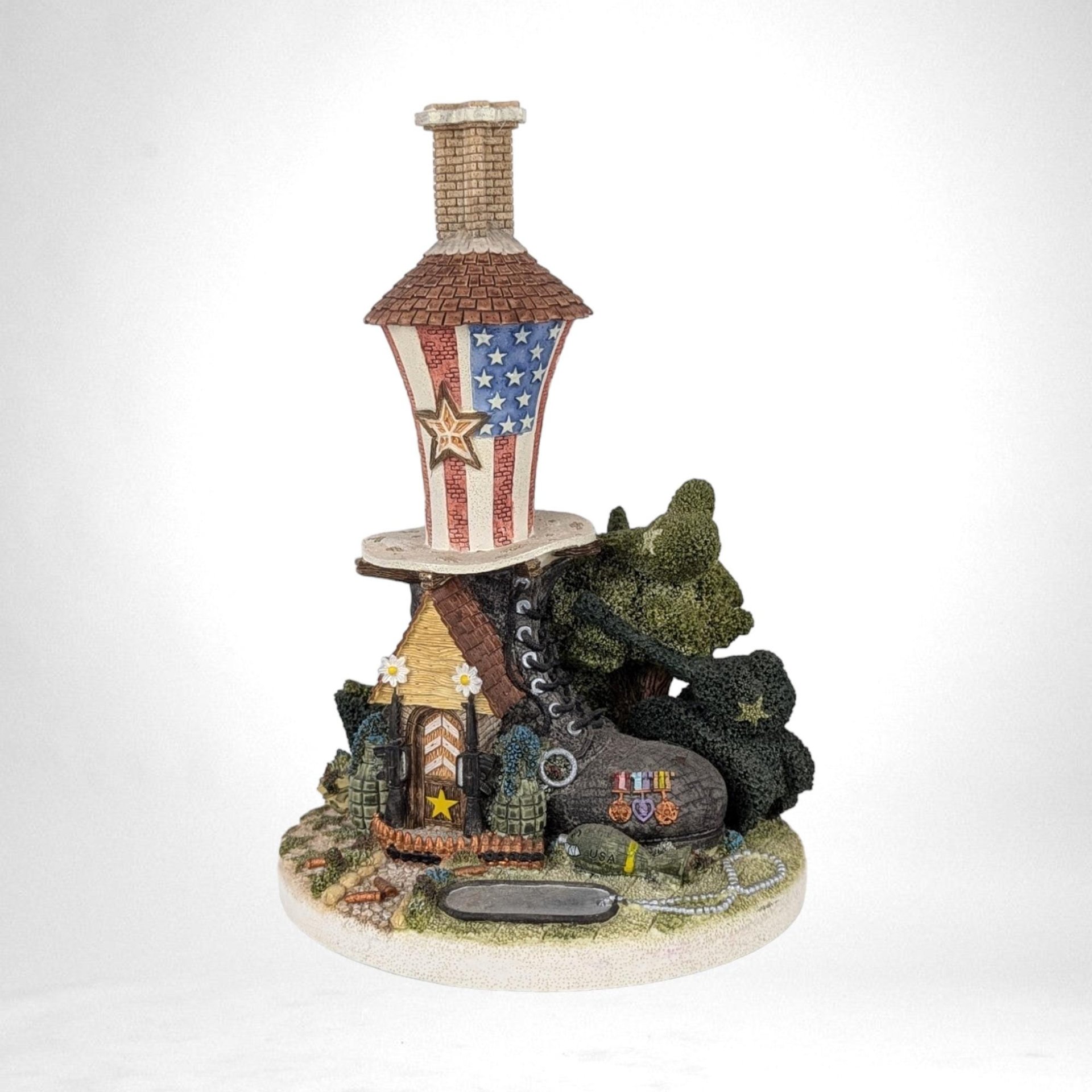 Vintage 1995 The Shoemaker's Dream "Uncle Sam's Boot" Village House | 7.5" Tall | Americana Decor | Patriotic Gift