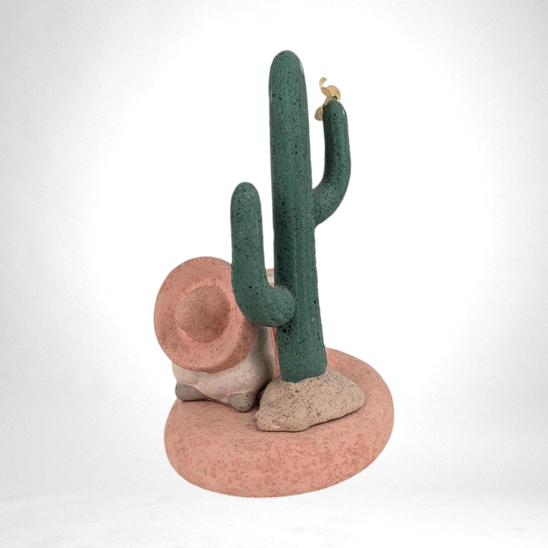 Vintage Southwestern Candle Holder | Cactus Decor | 7" Tall | Rustic Home Decor | Unique Gift