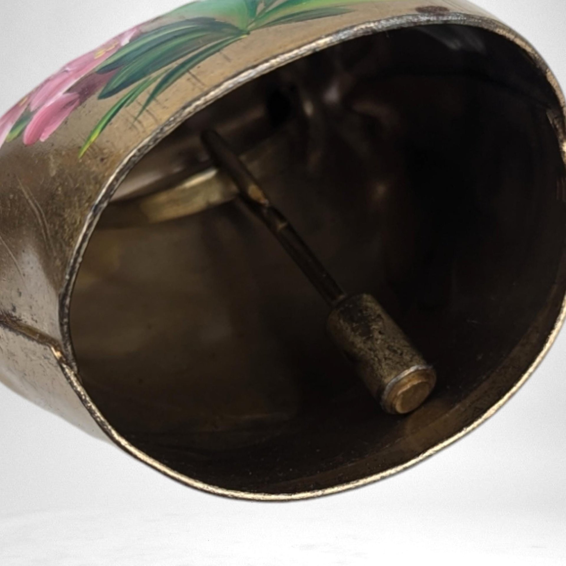 Vintage Hand Painted Swiss Cowbell, 8" Tall, Alpine Decor, Farmhouse Decor,  Gift