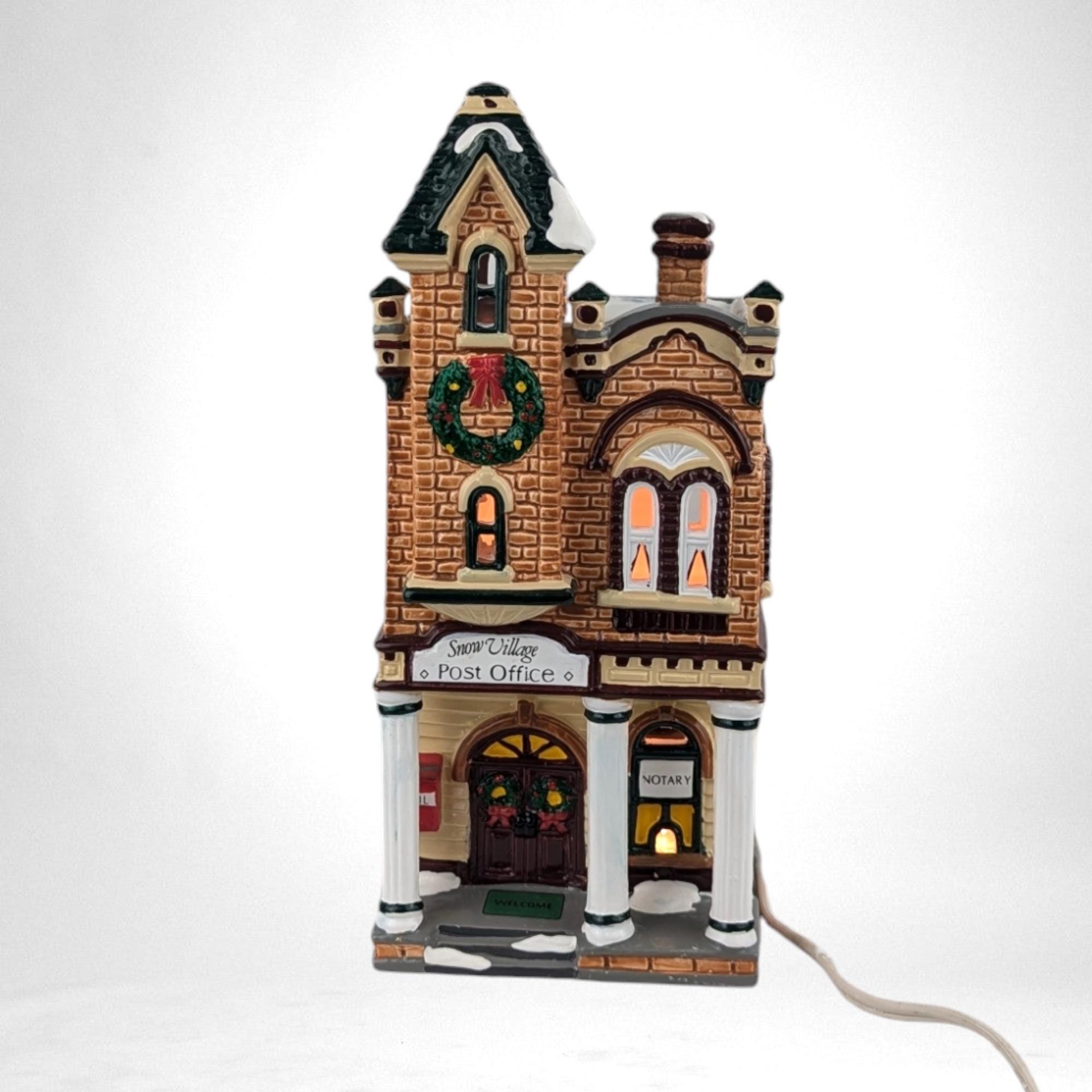 Vintage Dept 56 Snow Village Post Office | Original Snow Village Collection | Lighted Building | 9" Tall | Christmas Village Decor