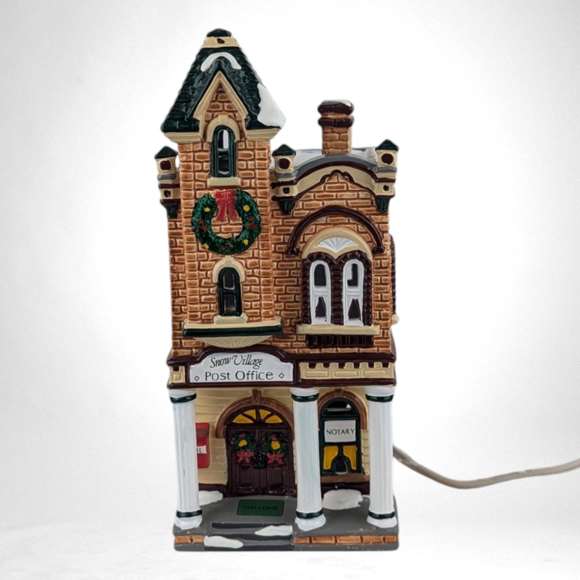 Vintage Dept 56 Snow Village Post Office | Original Snow Village Collection | Lighted Building | 9" Tall | Christmas Village Decor