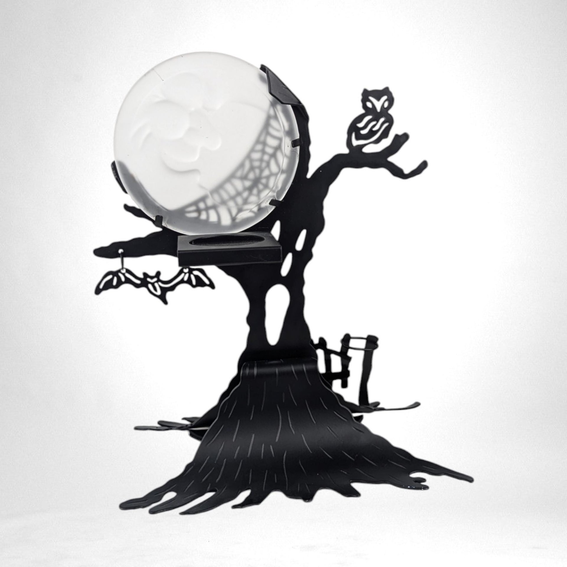 Vintage PartyLite Moon and Tree Halloween Candle Holder |  Halloween Decor |  Spooky Candle Holder | Gothic Home Decor