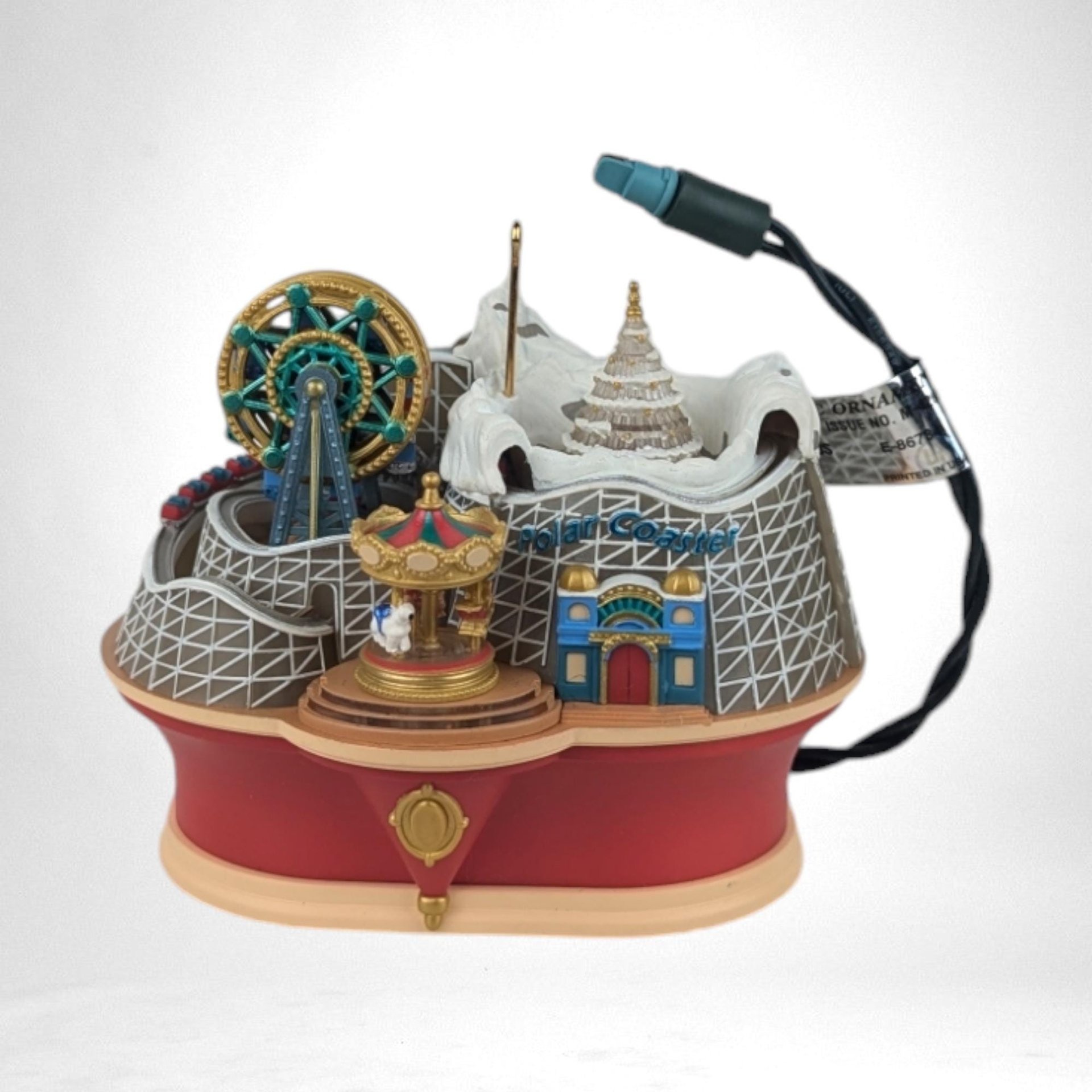 2003 Hallmark Polar Coaster Magic Ornament | Lights & Sounds | Vintage Christmas Ornament | Winter Wonderland | Gift for Kids