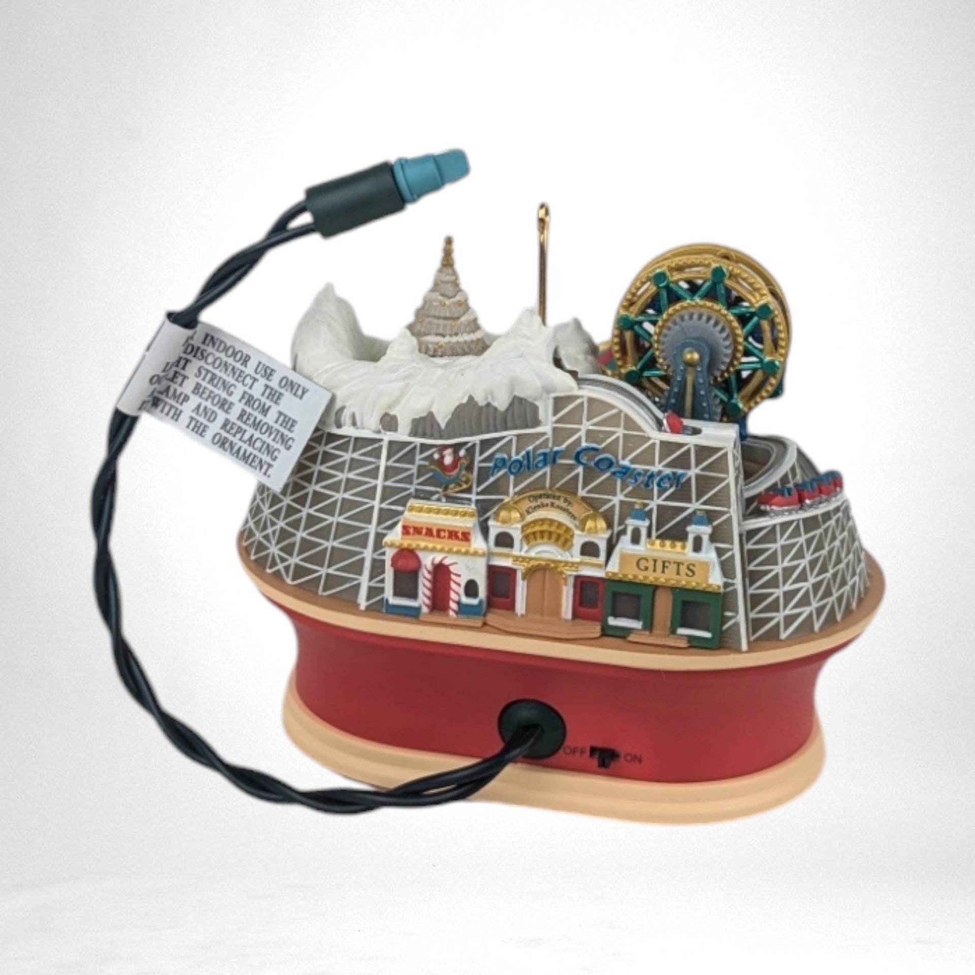 2003 Hallmark Polar Coaster Magic Ornament | Lights & Sounds | Vintage Christmas Ornament | Winter Wonderland | Gift for Kids