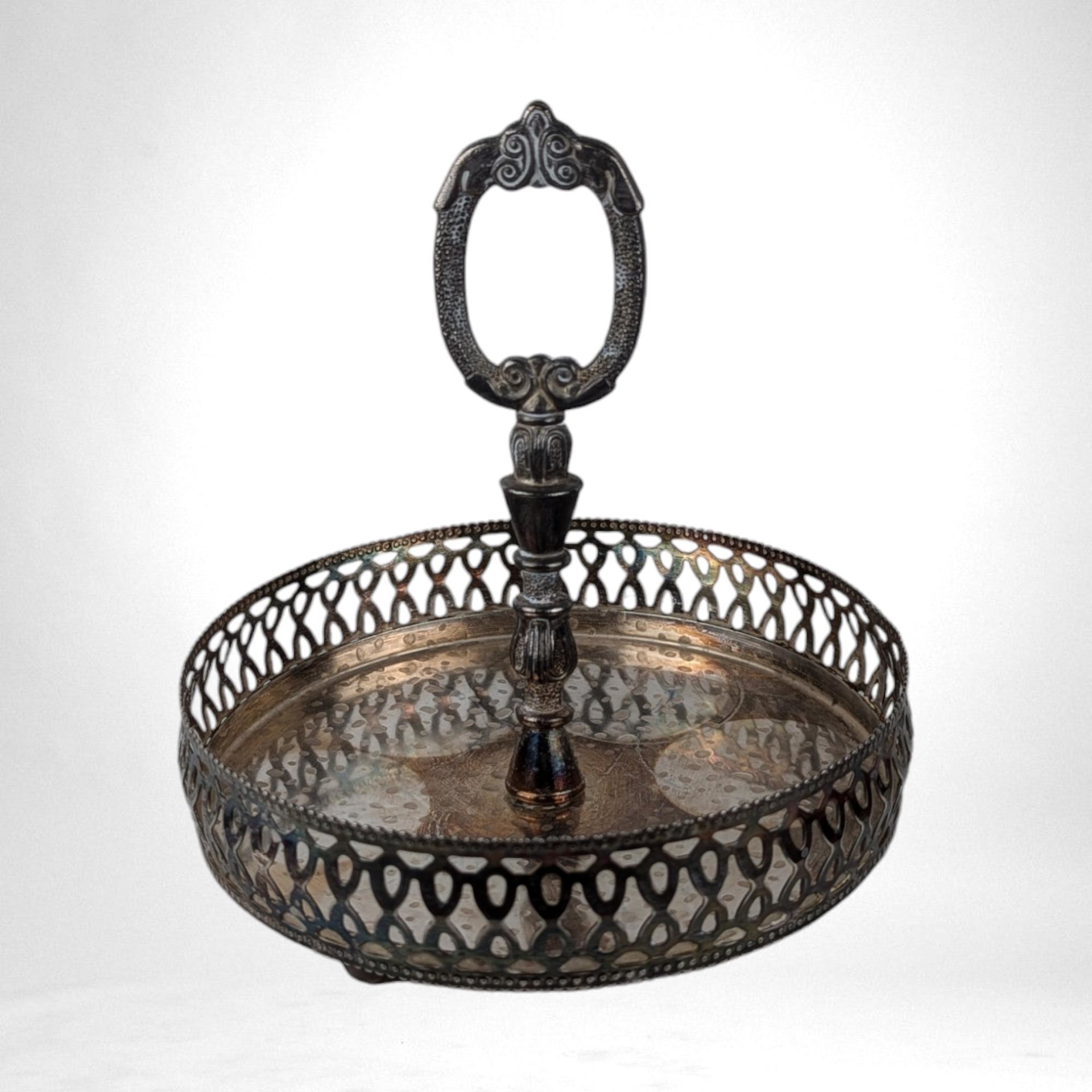 Vintage Silver Vanity Tray, Ornate Serving Tray with Handle, Silverplate Tray, Decorative Tray,  Vanity Decor,  Unique Gift