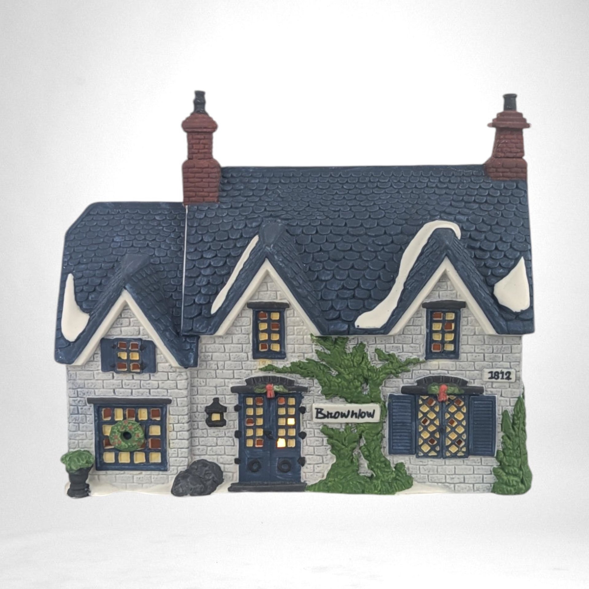 Vintage 1990 Dept 56 "Brownlow House" | Dickens' Village Series | Oliver Twist | Lighted Porcelain House | Christmas Village