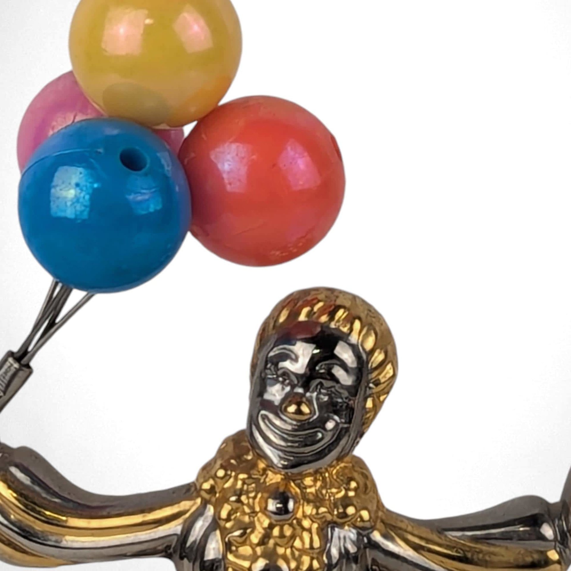 Vintage Elgin Circus Clown Clock with Balloons, Collectible Clown Figurine, Whimsical Desk Clock, Unique Gift for Clown Enthusiasts, 4"
