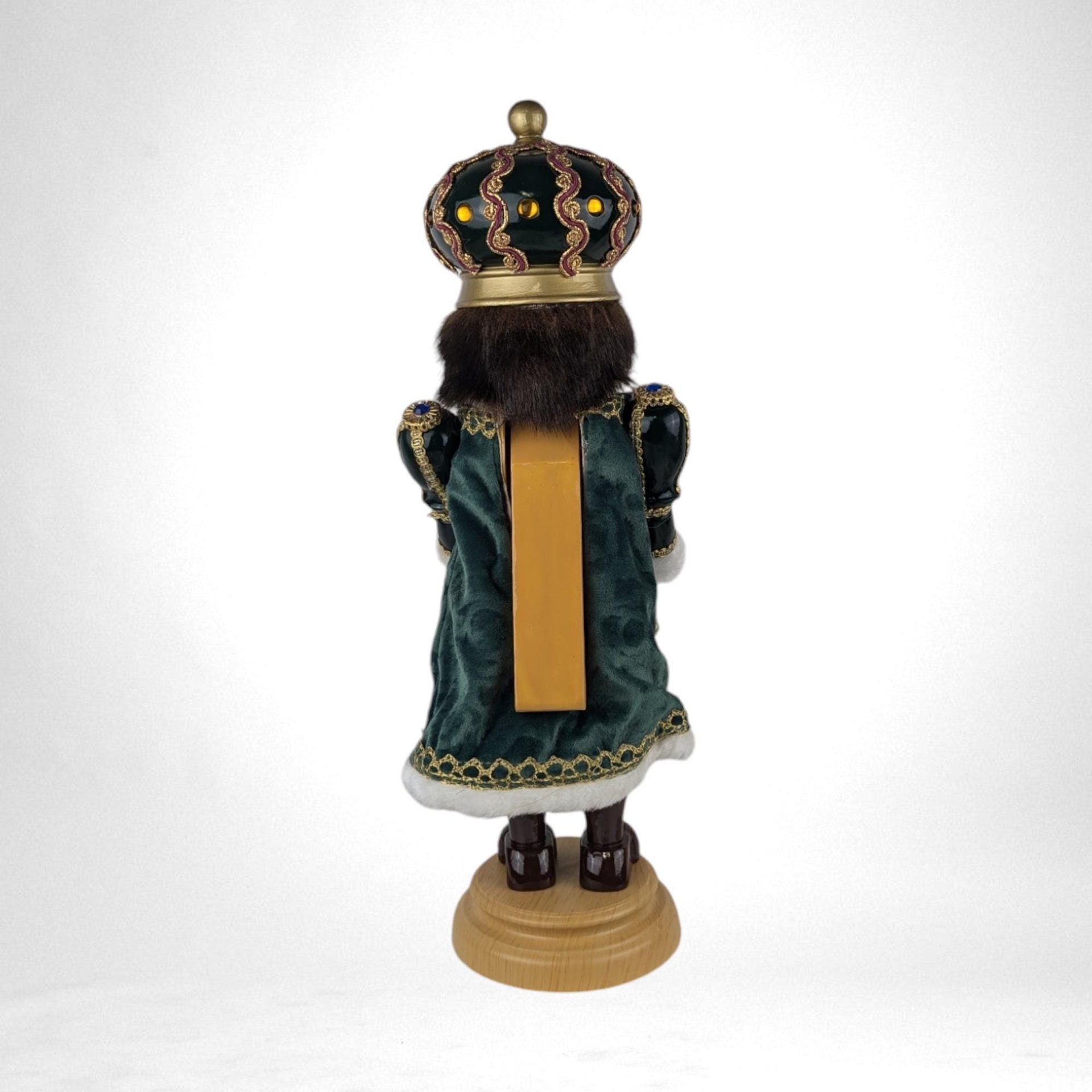 Vintage Wooden Nutcracker Music Box |  16.5" King with Scepter |  Plays Unknown Tune |  Christmas Decor | Holiday Gift