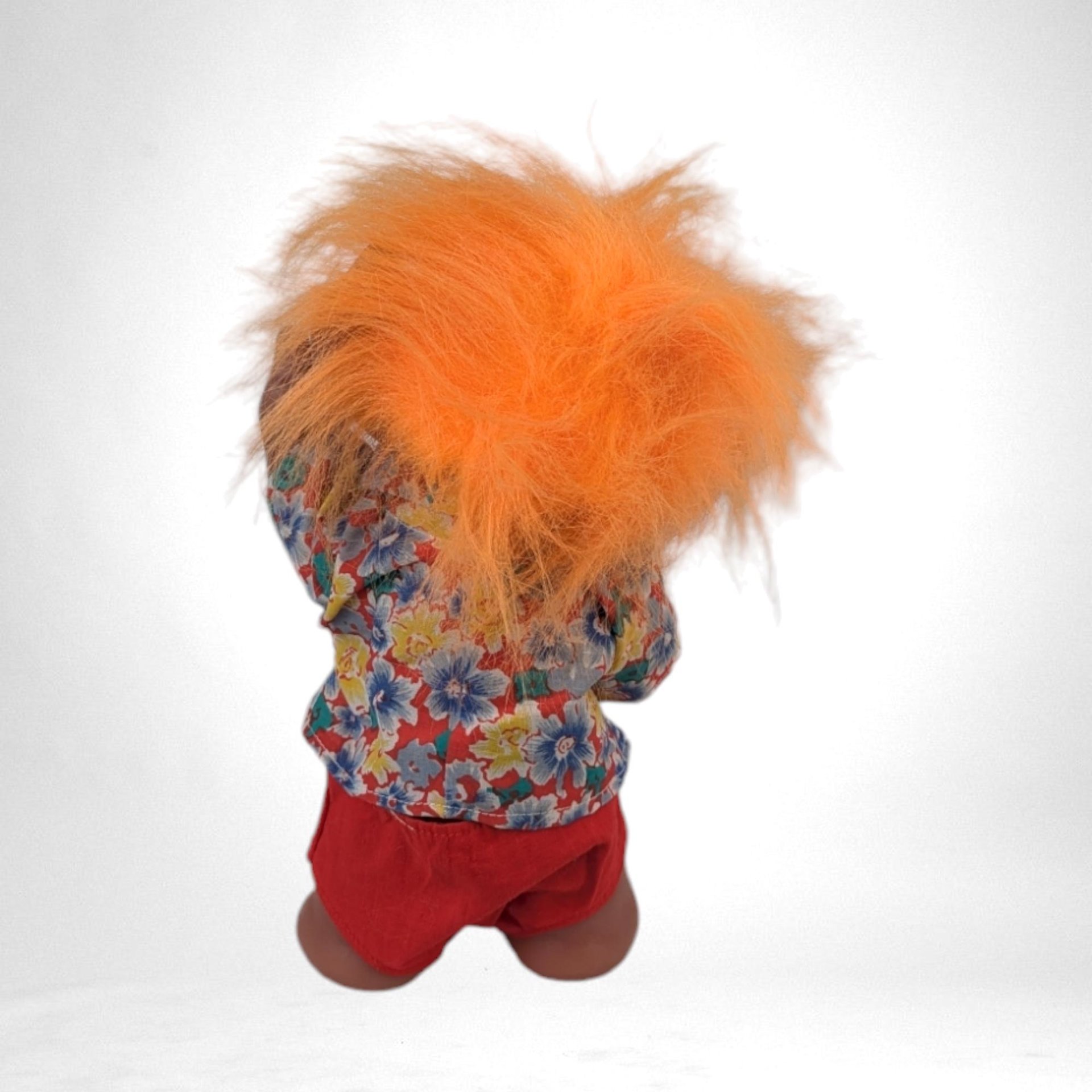 Vintage 1977 Thomas Damm Troll Doll in Hawaiian Shirt - Collectible Toy Figure