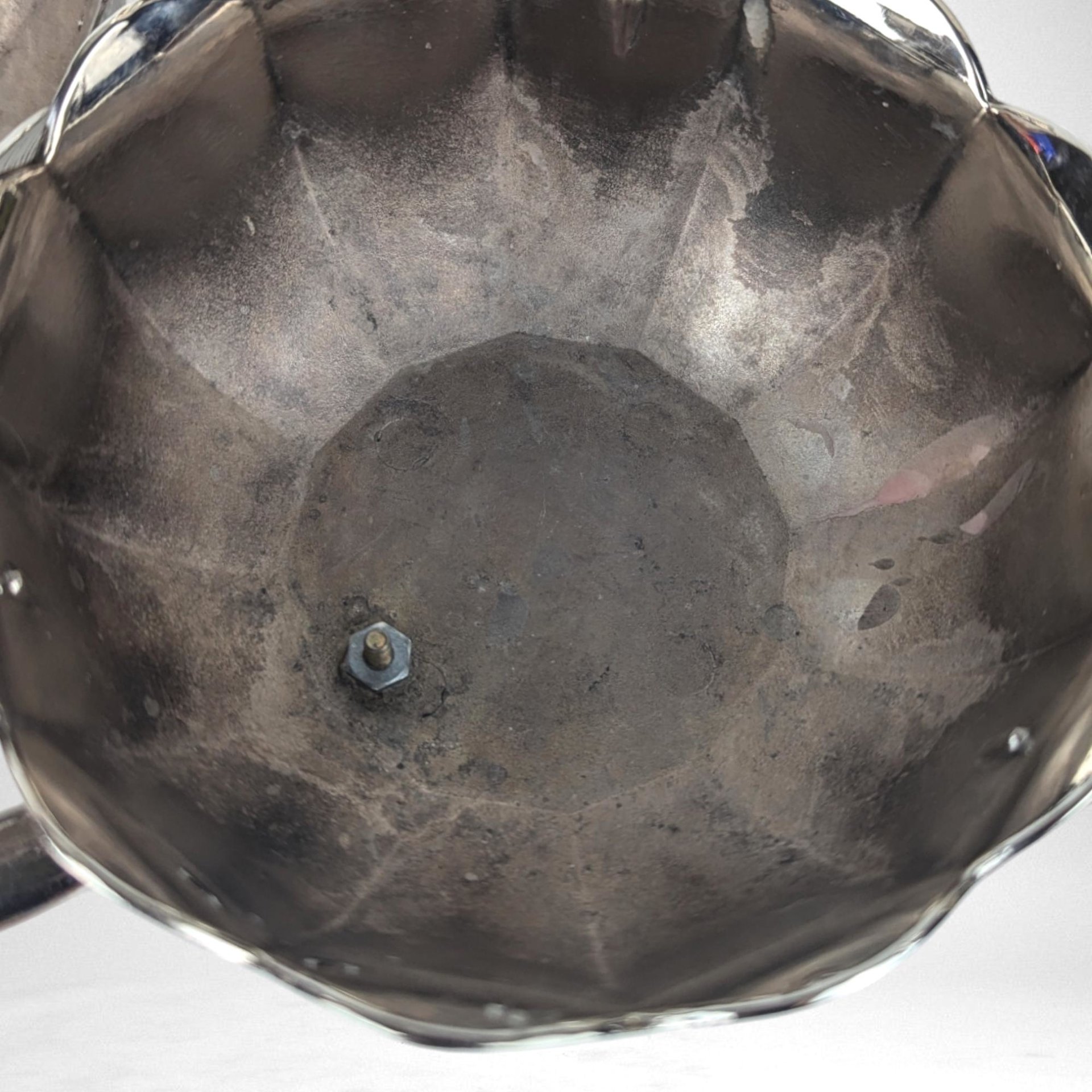 Pair of Vintage Italian Silver Tone Flower Bowl Candle Holder Centerpiece with Flower Frog