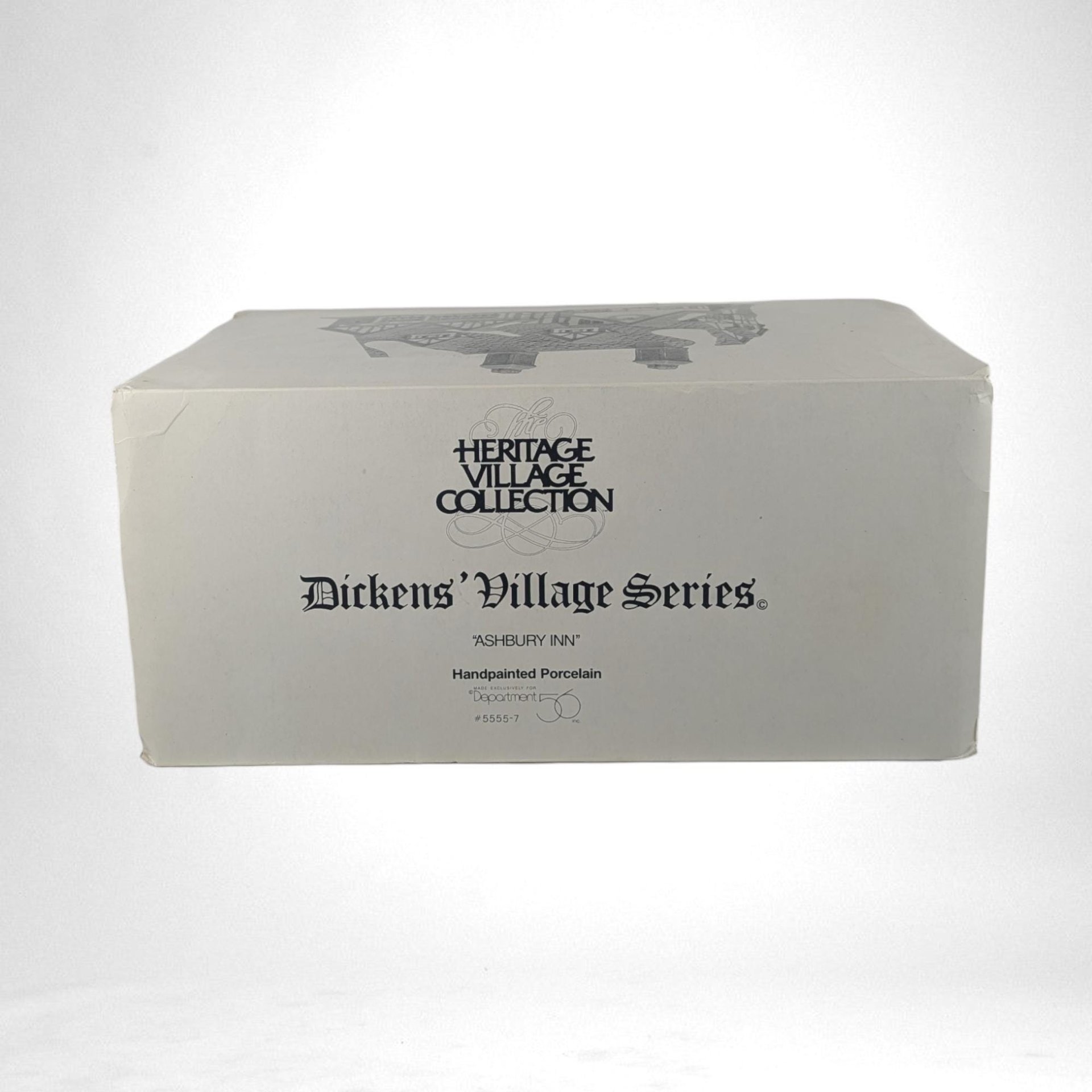 Vintage 1991 Dept 56 Dickens' Village "Ashbury Inn" |  Lighted Porcelain House | Christmas Village Collectible | Holiday Decor