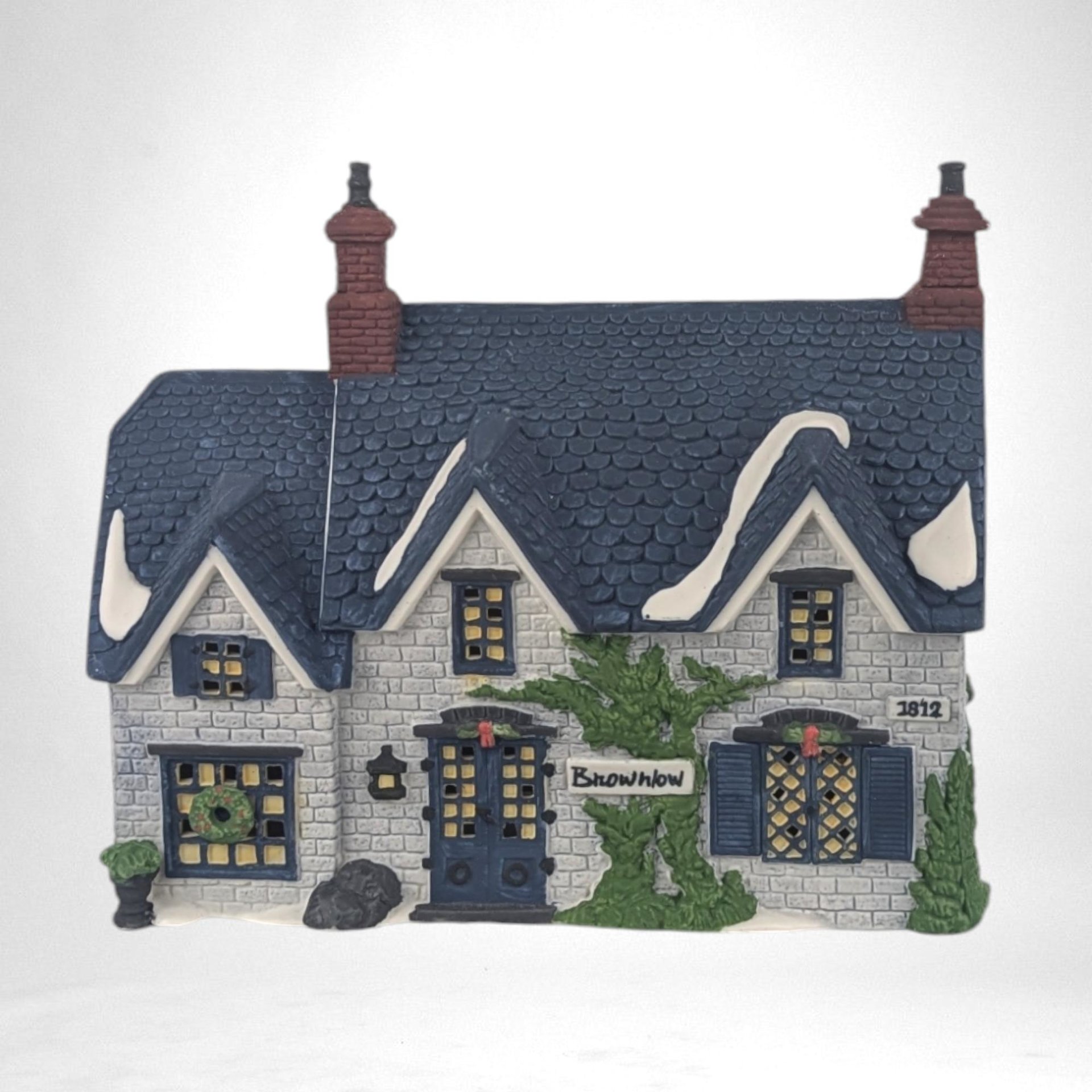 Vintage 1990 Dept 56 "Brownlow House" | Dickens' Village Series | Oliver Twist | Lighted Porcelain House | Christmas Village