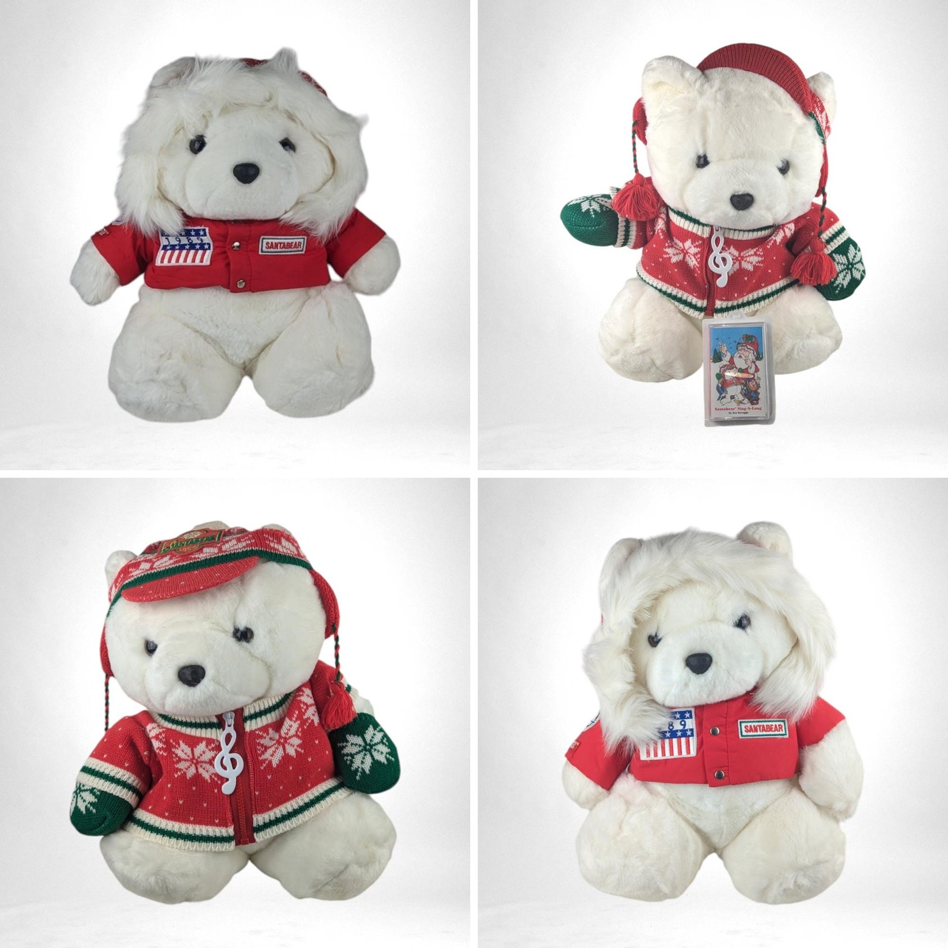 1980s-2000s Plush Dayton Hudson or Chosun Santa Bear | Your Choice of Adorable Holiday Decor | Vintage Collectible Stuffed Animal