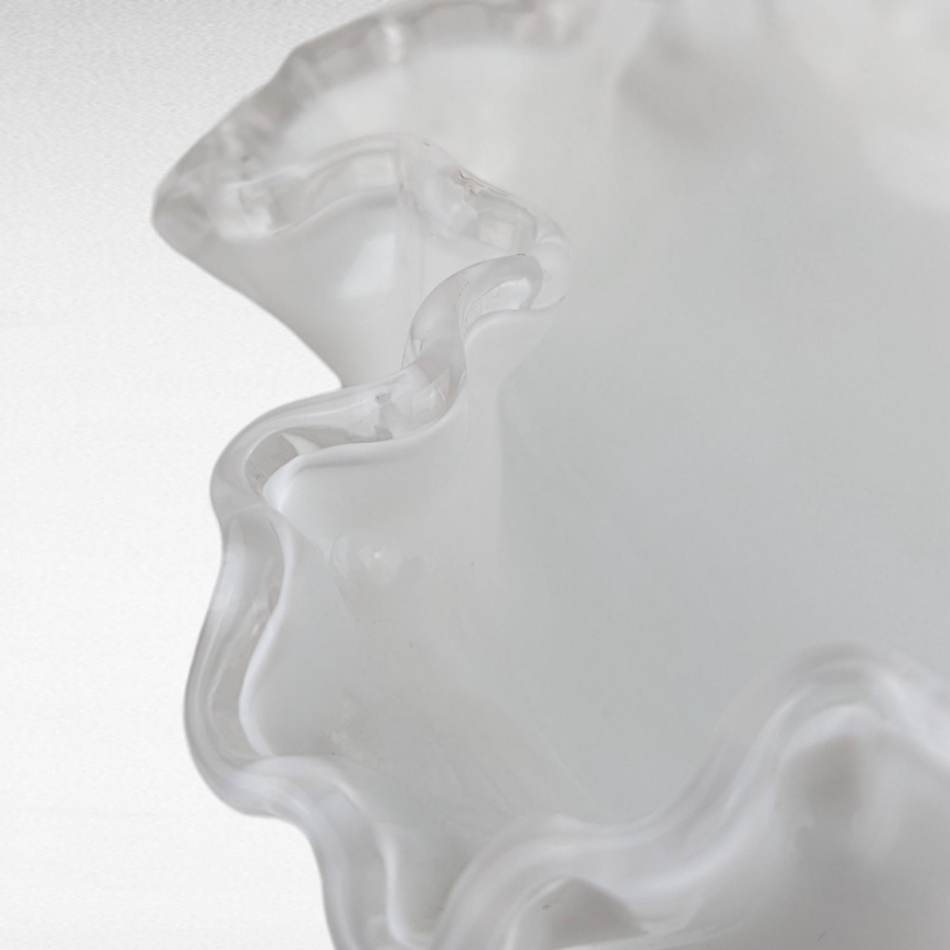 Fenton Silvercrest Milk Glass Ruffled Pedestal Dish | Vintage Candy Dish | 1960s Glassware | Candy Dish