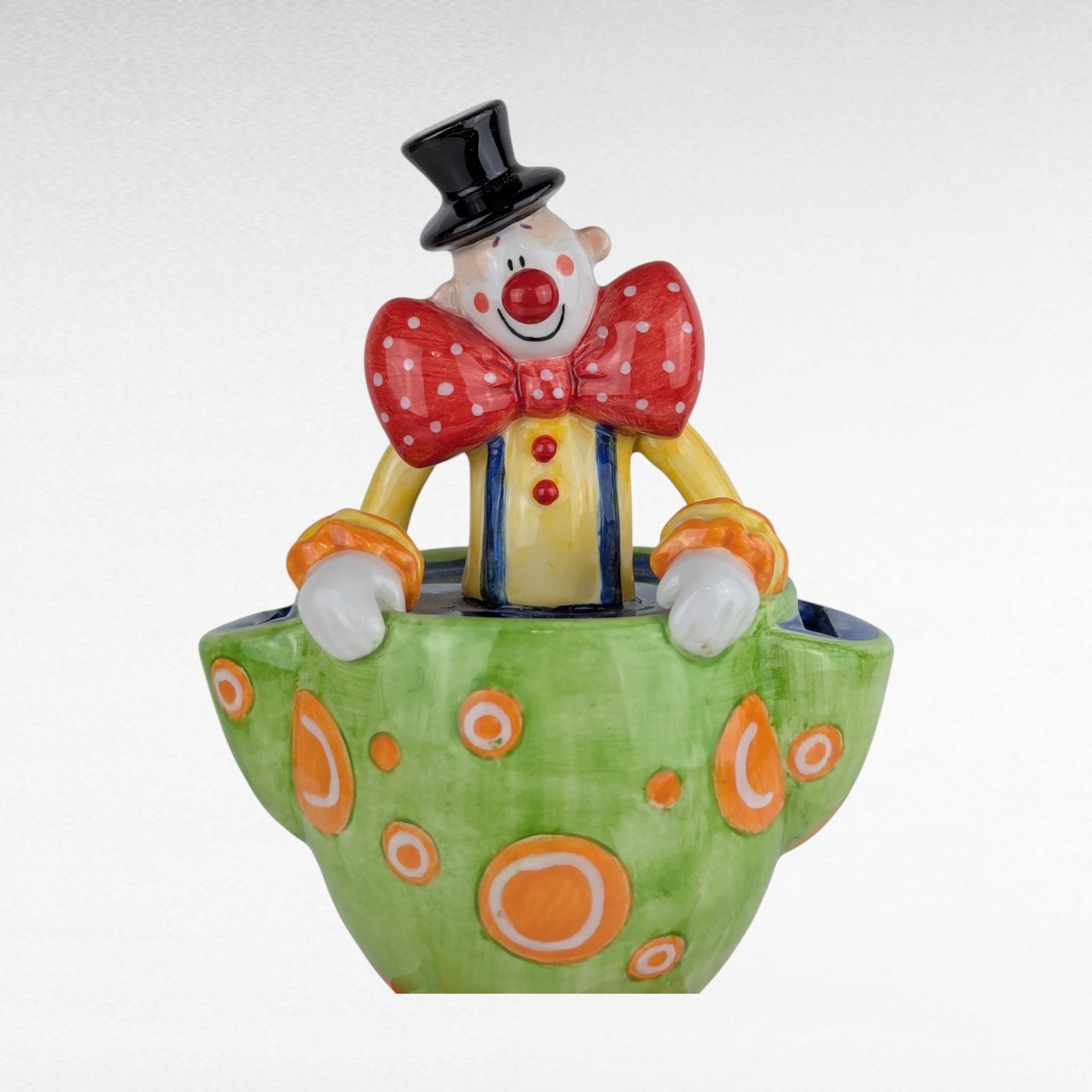 Ceramic Clowning Around Bank | Vintage Clown Bank | Quirky Decor | Showroom Sample | Gift for Collector