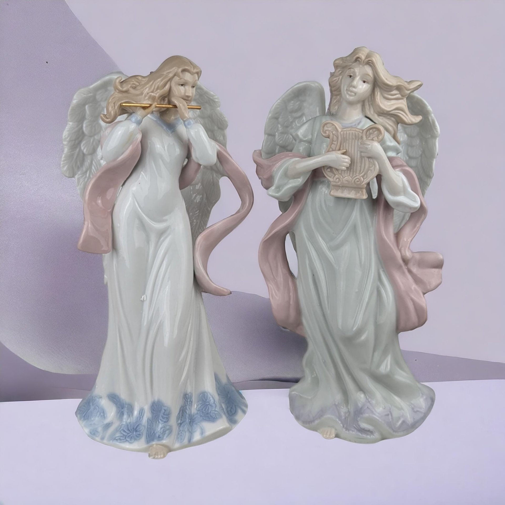 Vintage 2000 Grandeur Noel Porcelain Angels,  Angel Figurine Set,  Musical Angels,  Christmas Angels, Collectible Angels, Holiday Decor