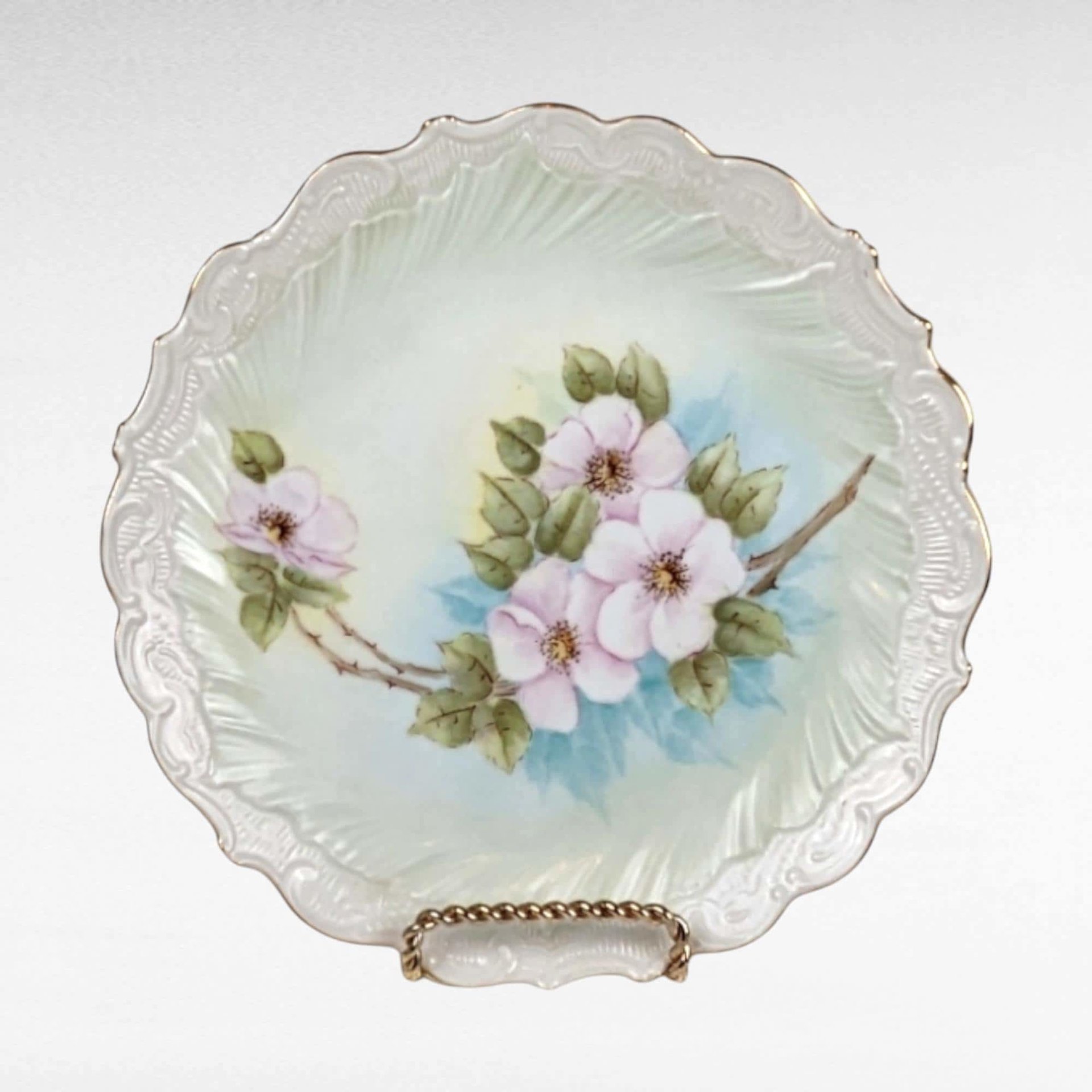 Susan Johnson Plates, Set of 4, Hand Painted, Vintage 1971, Floral, Fruit, Landscape, Wall Decor, Collectible Plates
