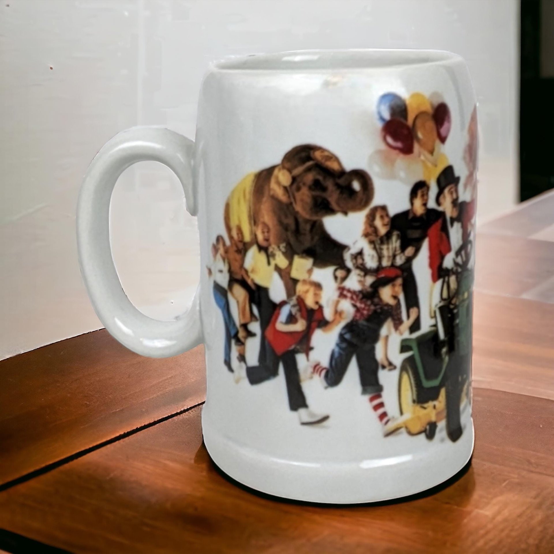 Vintage 1983 John Deere Circus Mug | Ceramic Coffee Mug | Collectible Advertising | Tractor Parade