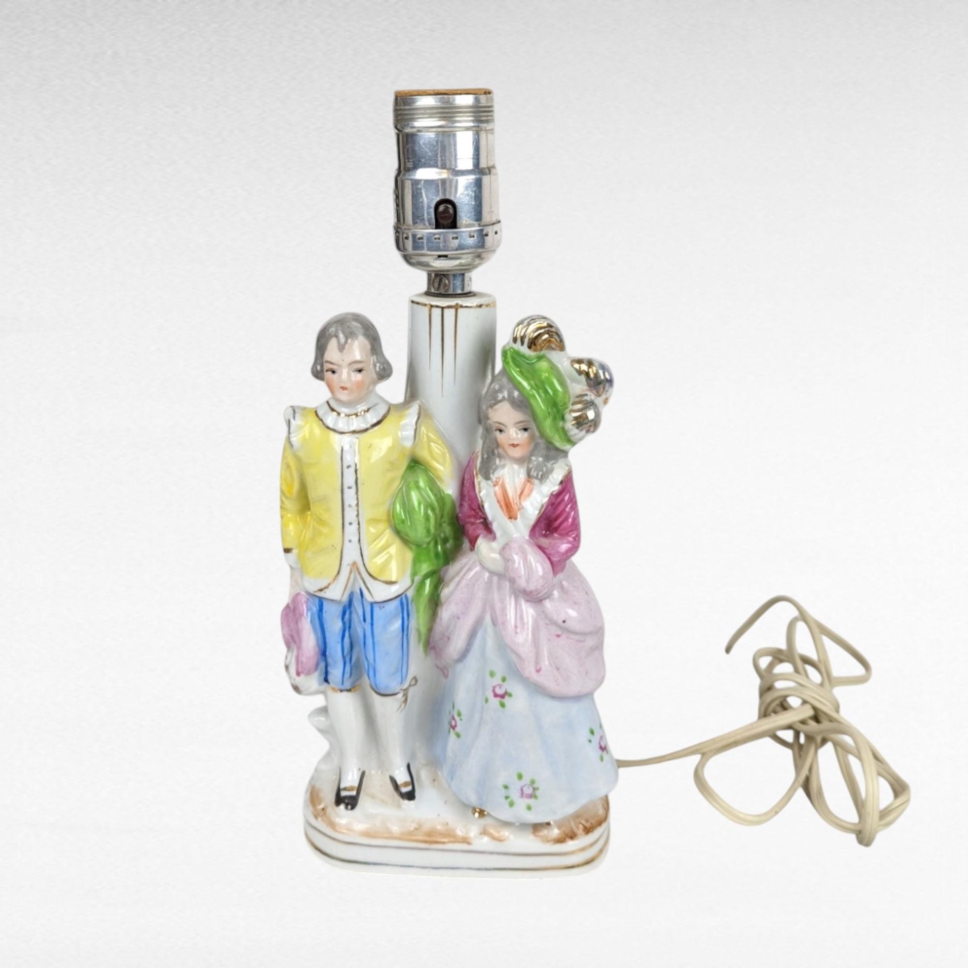 Vintage Ceramic Couple Lamp | Made in Japan | Romantic Figurine Lamp | Mid-Century Lighting | Unique Table Lamp