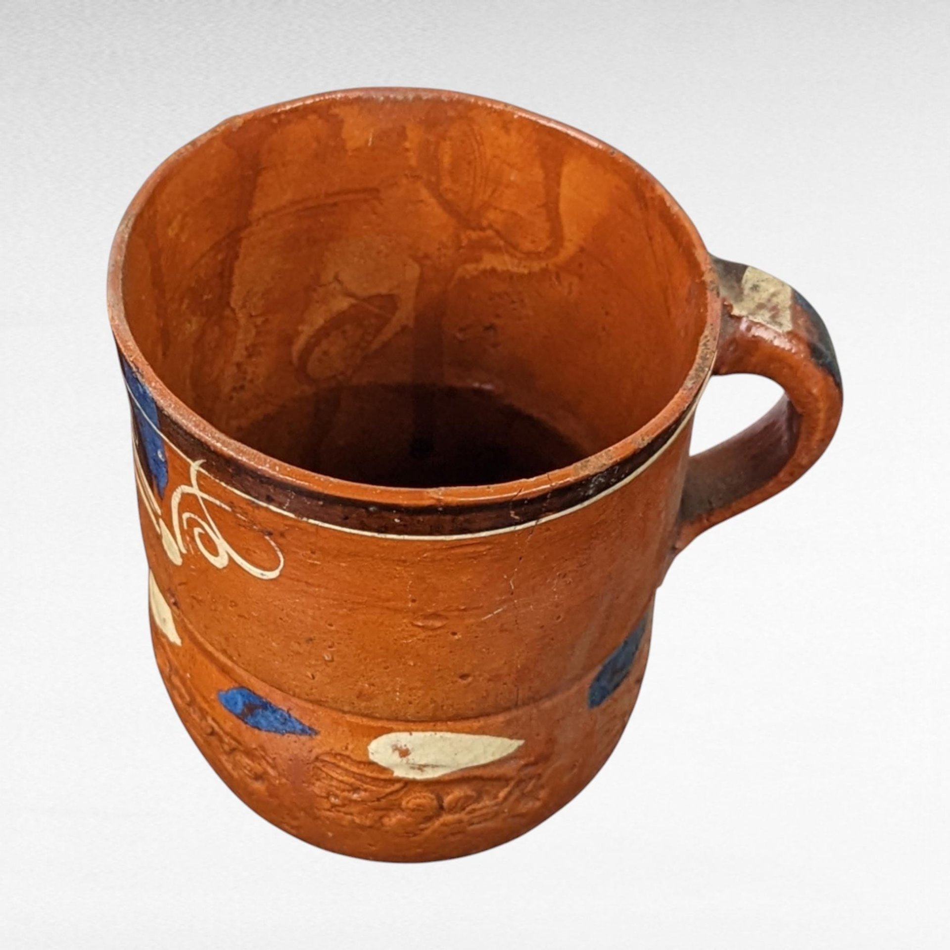 Vintage Handmade Pottery Mug, Rustic Decor, Southwestern Decor, Clay Mug, 4 Inches Tall, Unique Display Piece