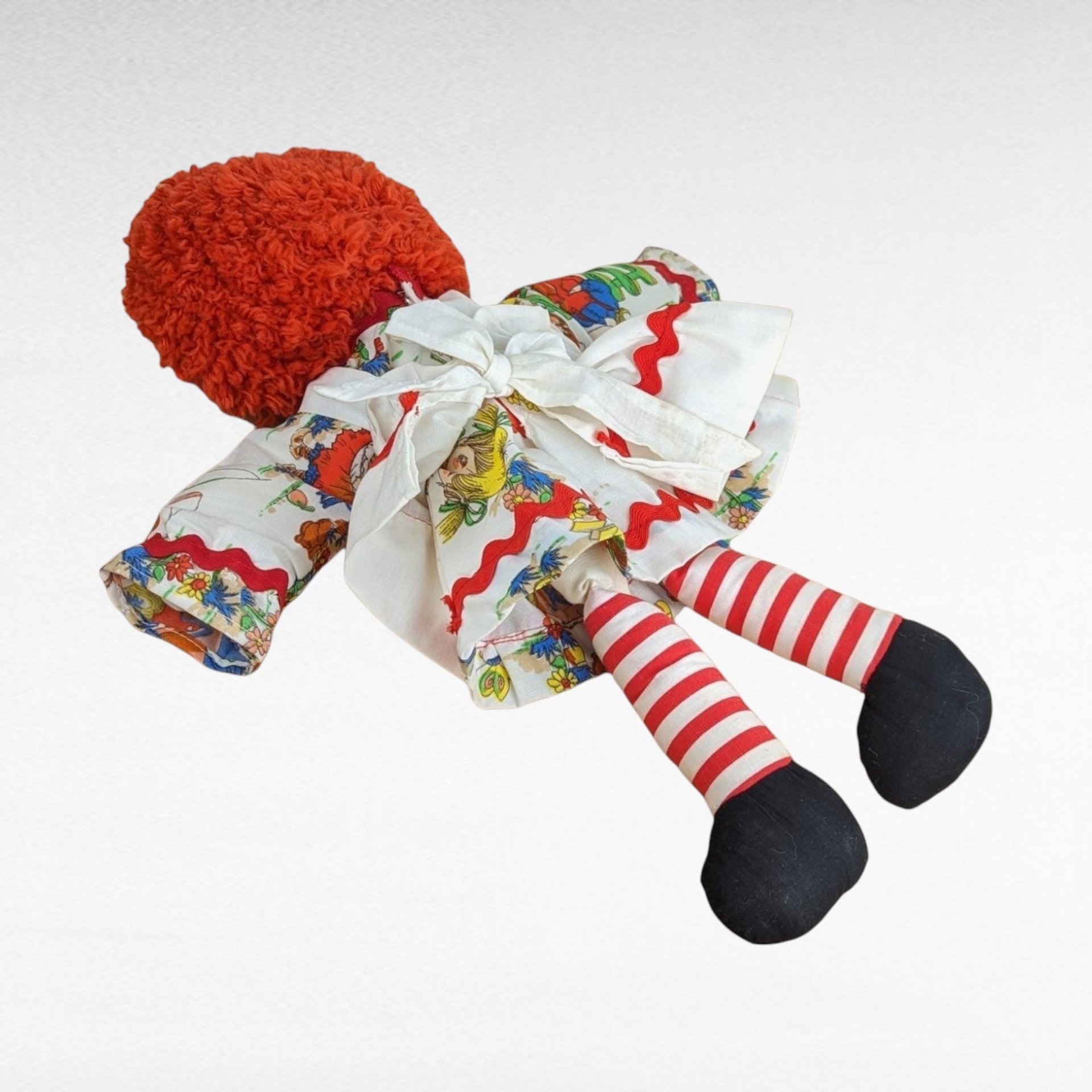 Vintage Handmade Raggedy Ann Doll | Button Eyes | 15" Tall | Collectible Doll | Soft Toy
