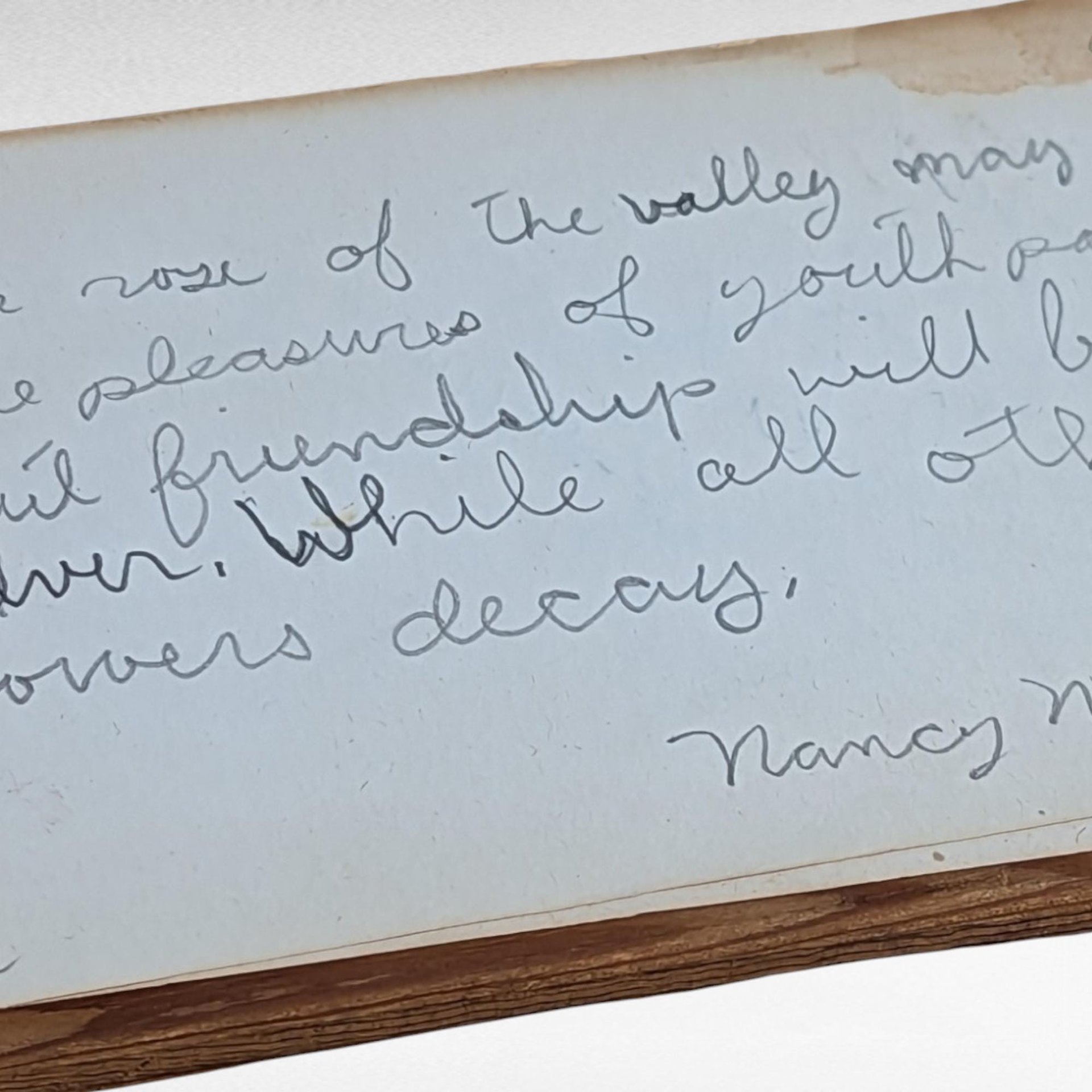 1948 High School Autograph Book | Wooden Cover | Vintage Memory Book | School Days Memorabilia