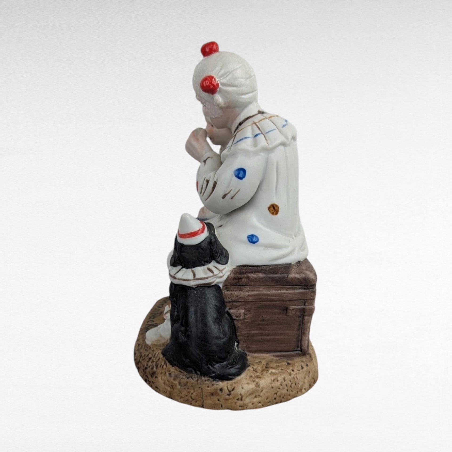 Norman Rockwell Clown Figurine |  Vintage Porcelain Clown with Boy |  Collectible Figurine |  Gift for Collector | 6 Inches