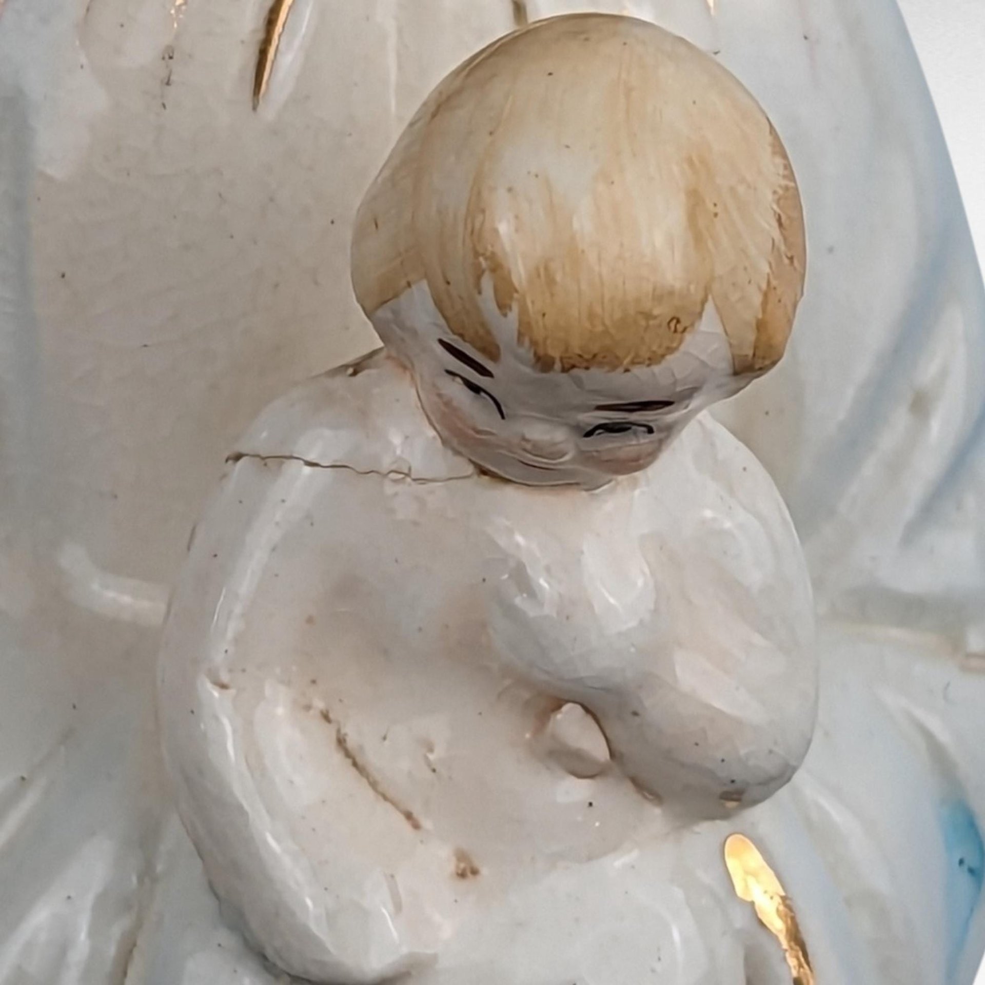 Vintage Madonna and Child Planter | Made in Japan | Ceramic Virgin Mary with Baby Jesus | Religious Decor | Floral Decor