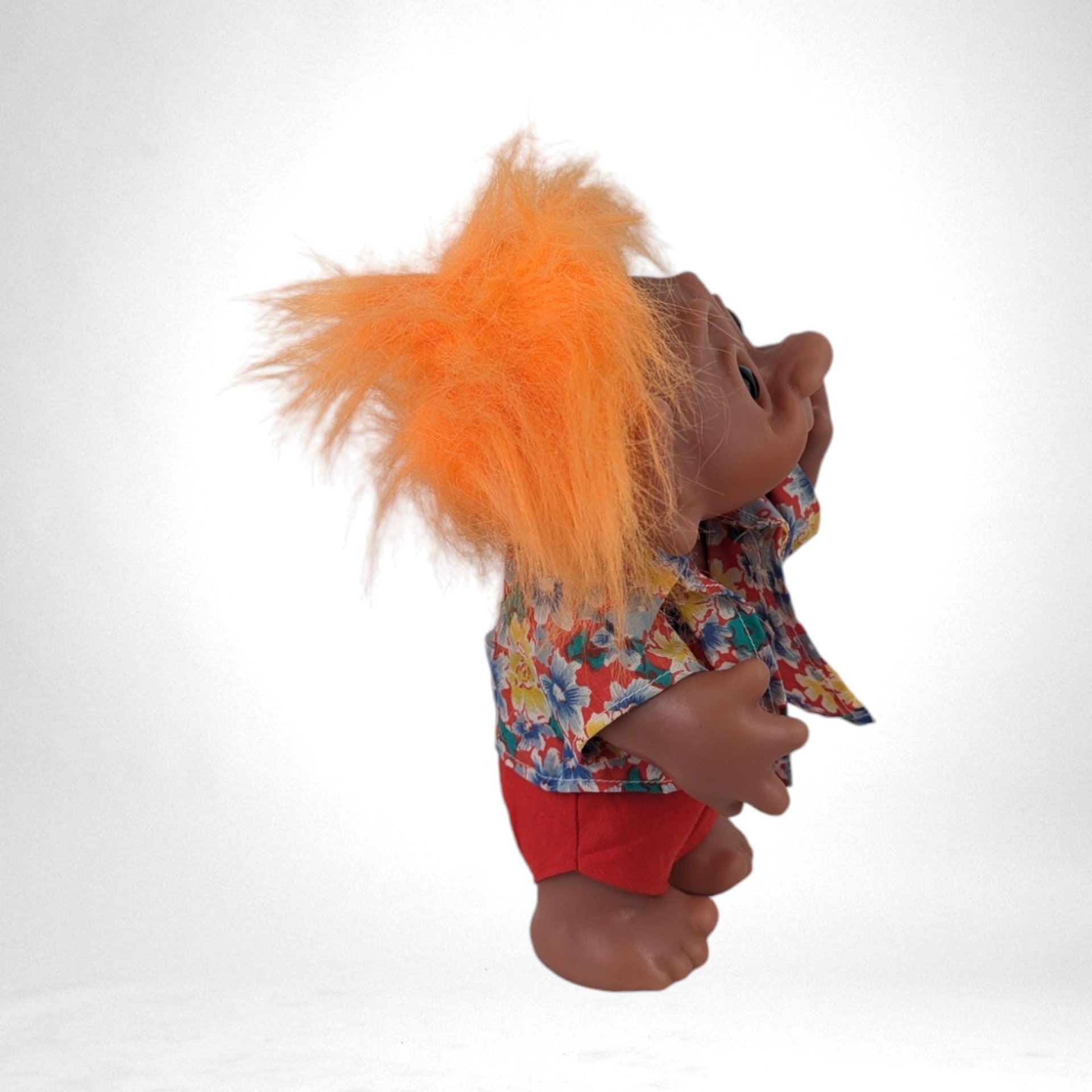 Vintage 1977 Thomas Damm Troll Doll in Hawaiian Shirt - Collectible Toy Figure