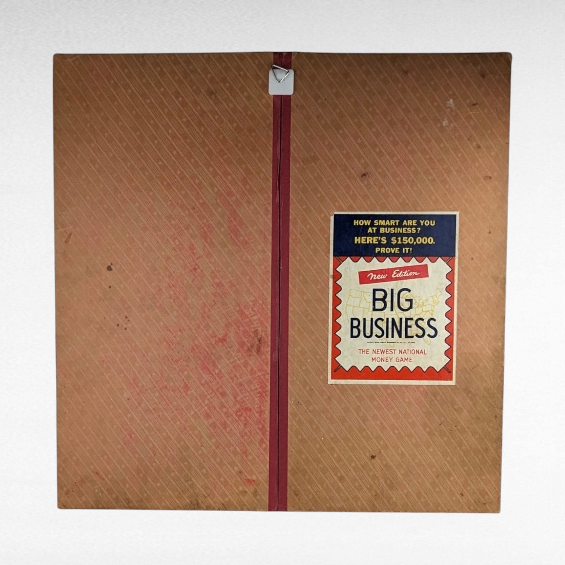 Vintage 1936 Transogram Big Business Board Game Wall Hanging - 17 3/4 Inch Square - Unique Home Decor - Retro Game Room Art