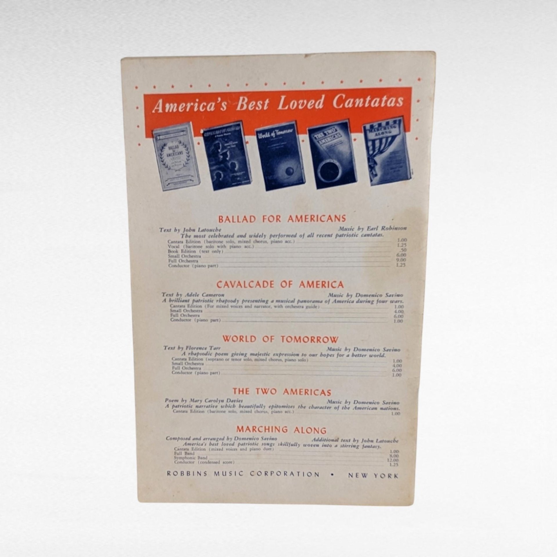 Vintage "Ballad for Americans" Sheet Music - Modern Cantata - Baritone & Chorus - Earl Robinson
