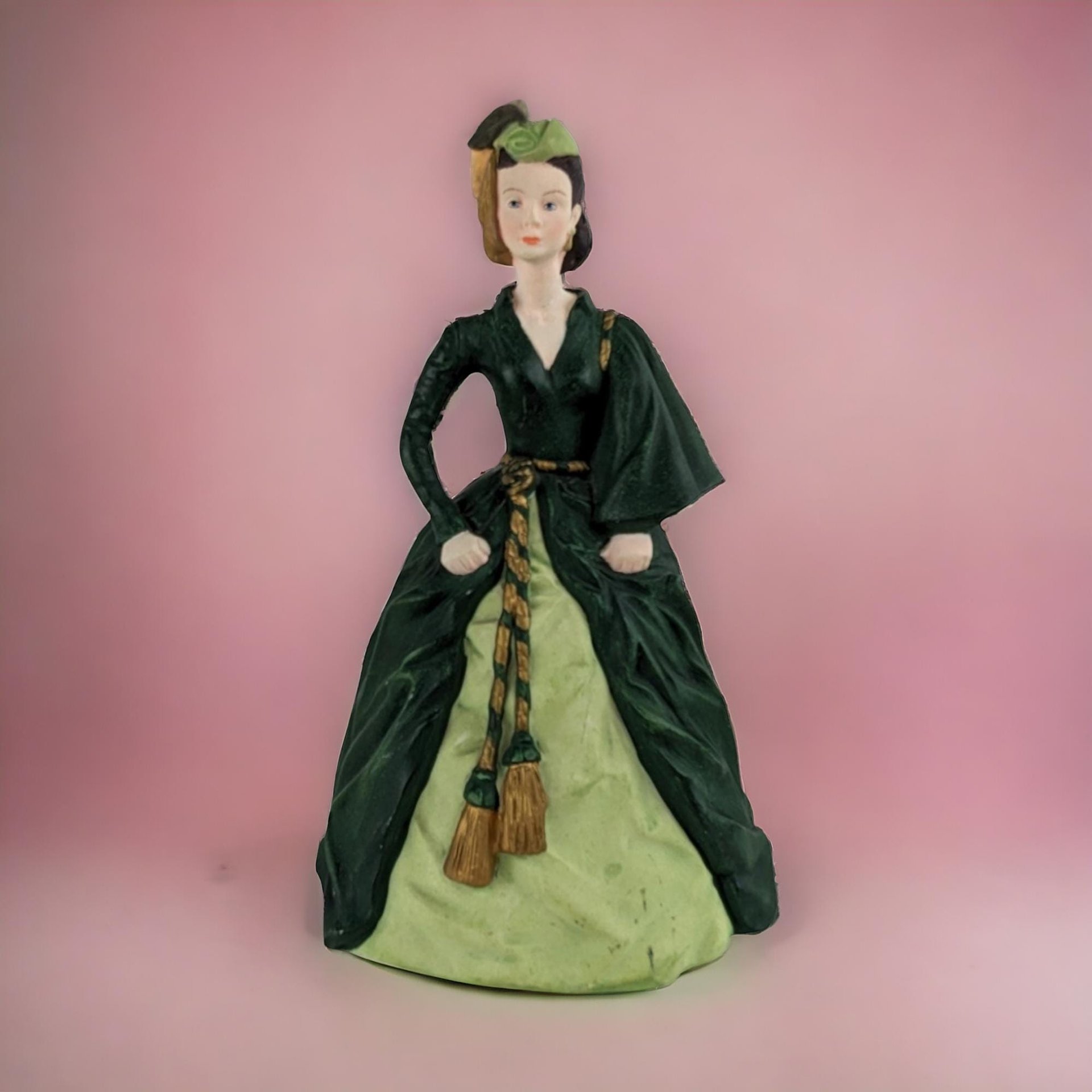 1992 Dave Grossman "Gone with the Wind" Scarlett O'Hara Figurine - Green Gown -  8 1/2 Inches Tall