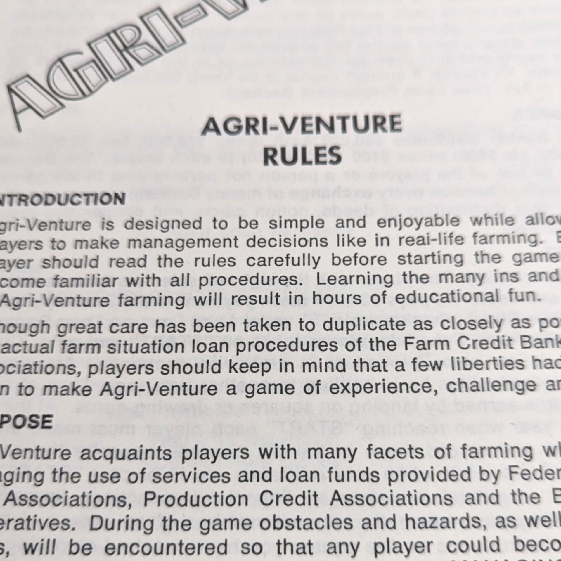 Vintage 1974 Agri-Venture Board Game | Complete with Instructions | Farming and Economics Game | Educational Game