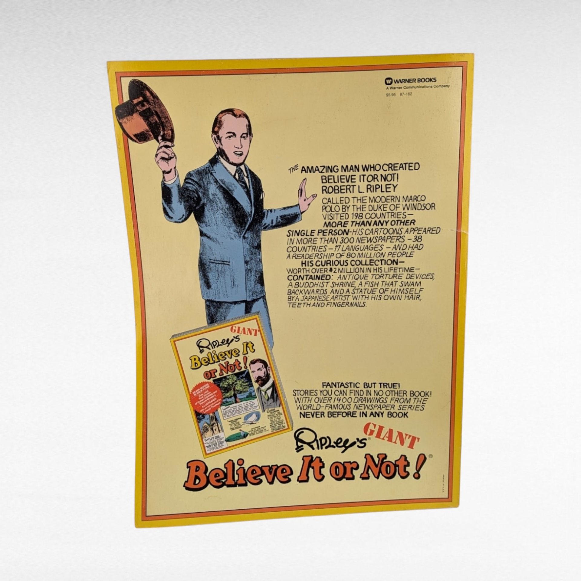 Vintage 1976 Ripley's Believe It Or Not! Giant Softcover Book | Illustrated | Oddities & Wonders |  Lowell Thomas Introduction