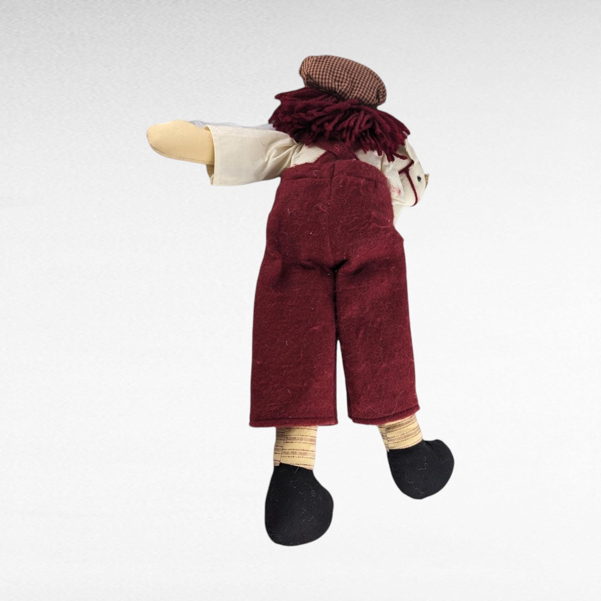 Vintage Folk Art Raggedy Andy Doll - 17" Handmade Cloth Doll