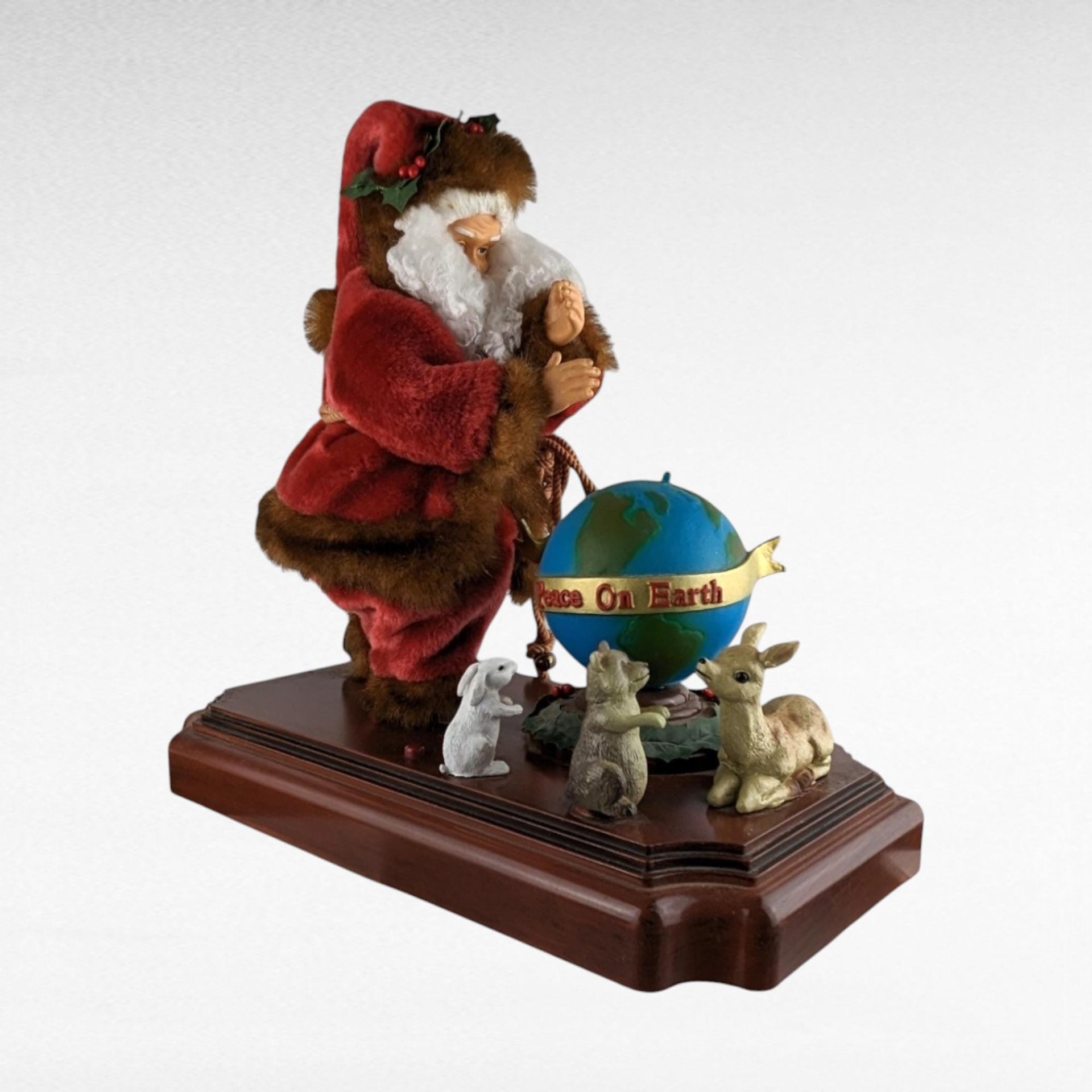 Vintage Gemmy Animated Santa with Globe | Musical Christmas Decor | "Peace on Earth" Santa | Holiday Display
