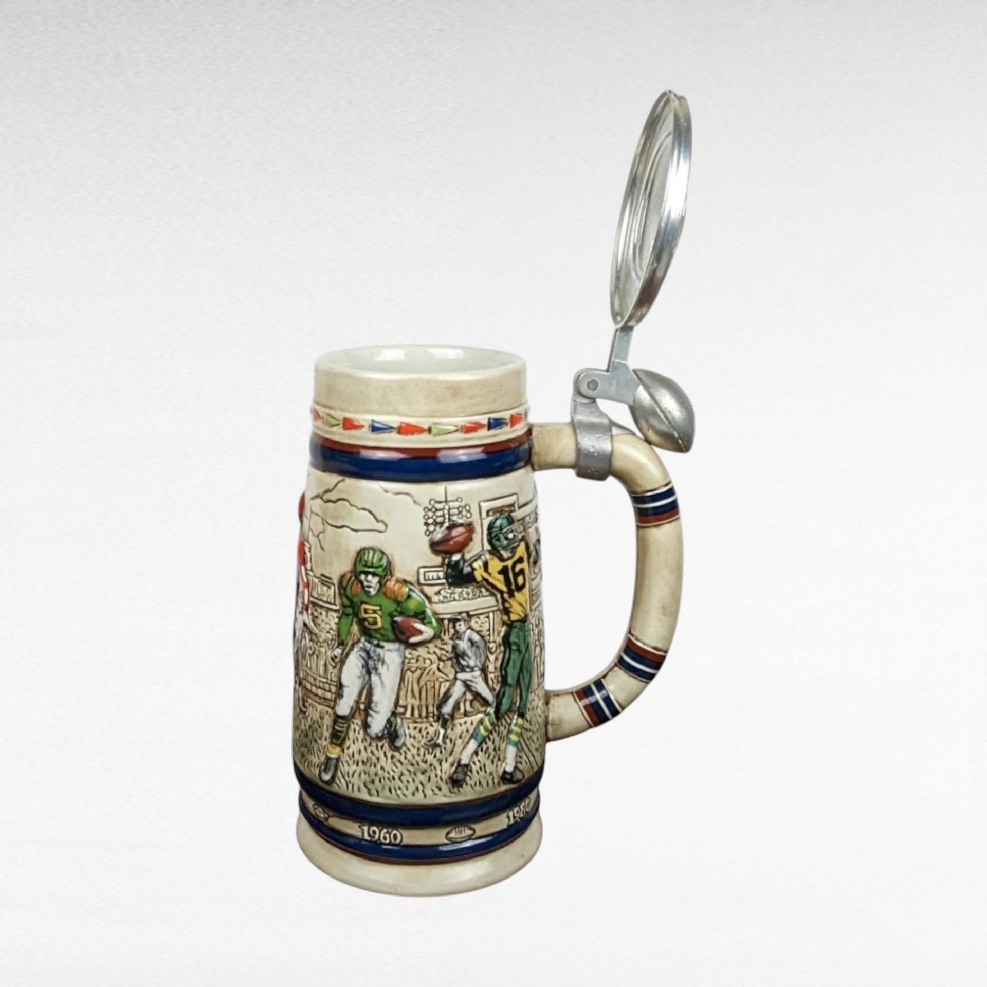 Vintage Avon Sports Steins, 1980s Collectible Beer Mugs, Football and Baseball, Man Cave Decor, Father's Day Gift