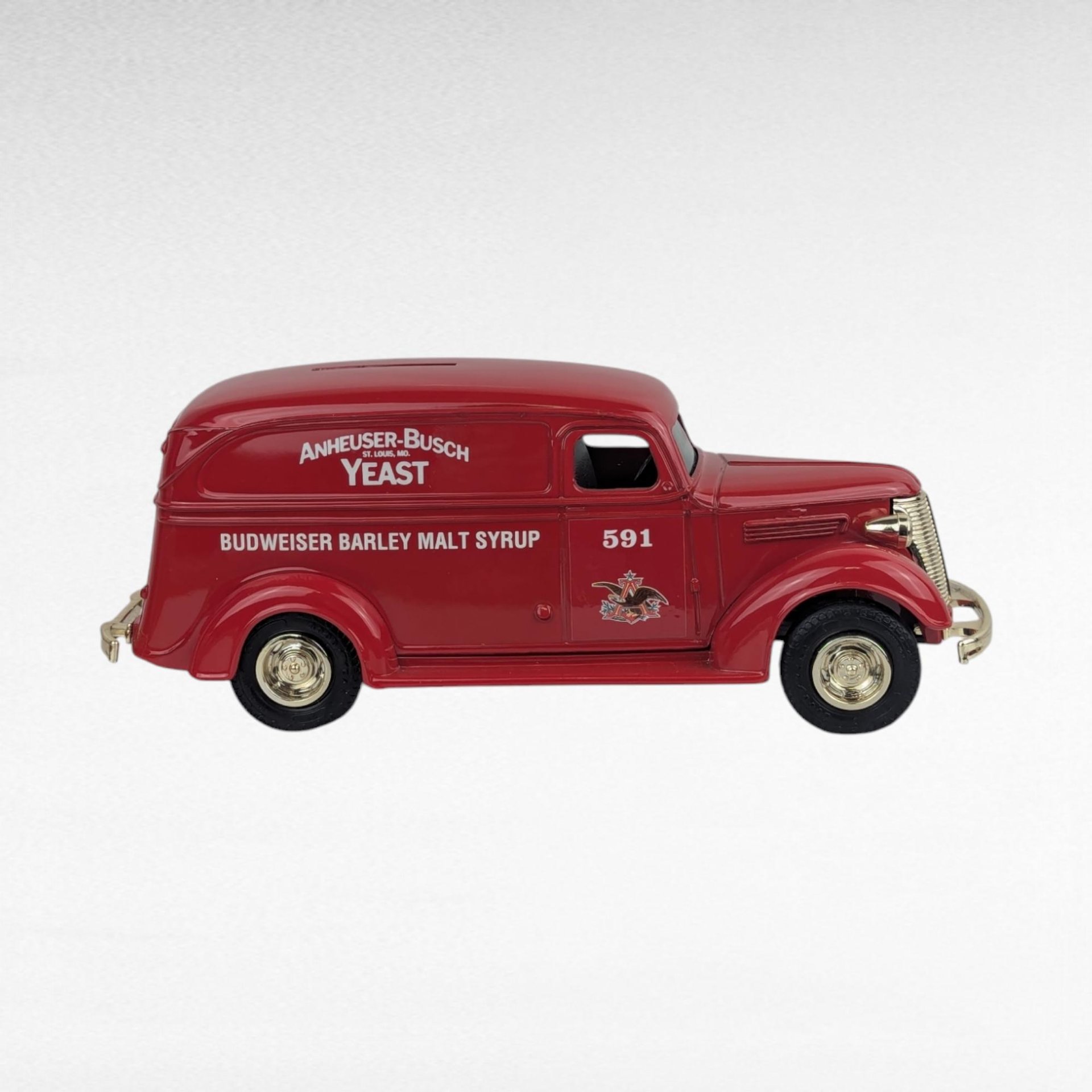Vintage Anheuser-Busch Diecast Banks - ERTL Ford & Chevy Panel Trucks - With Boxes
