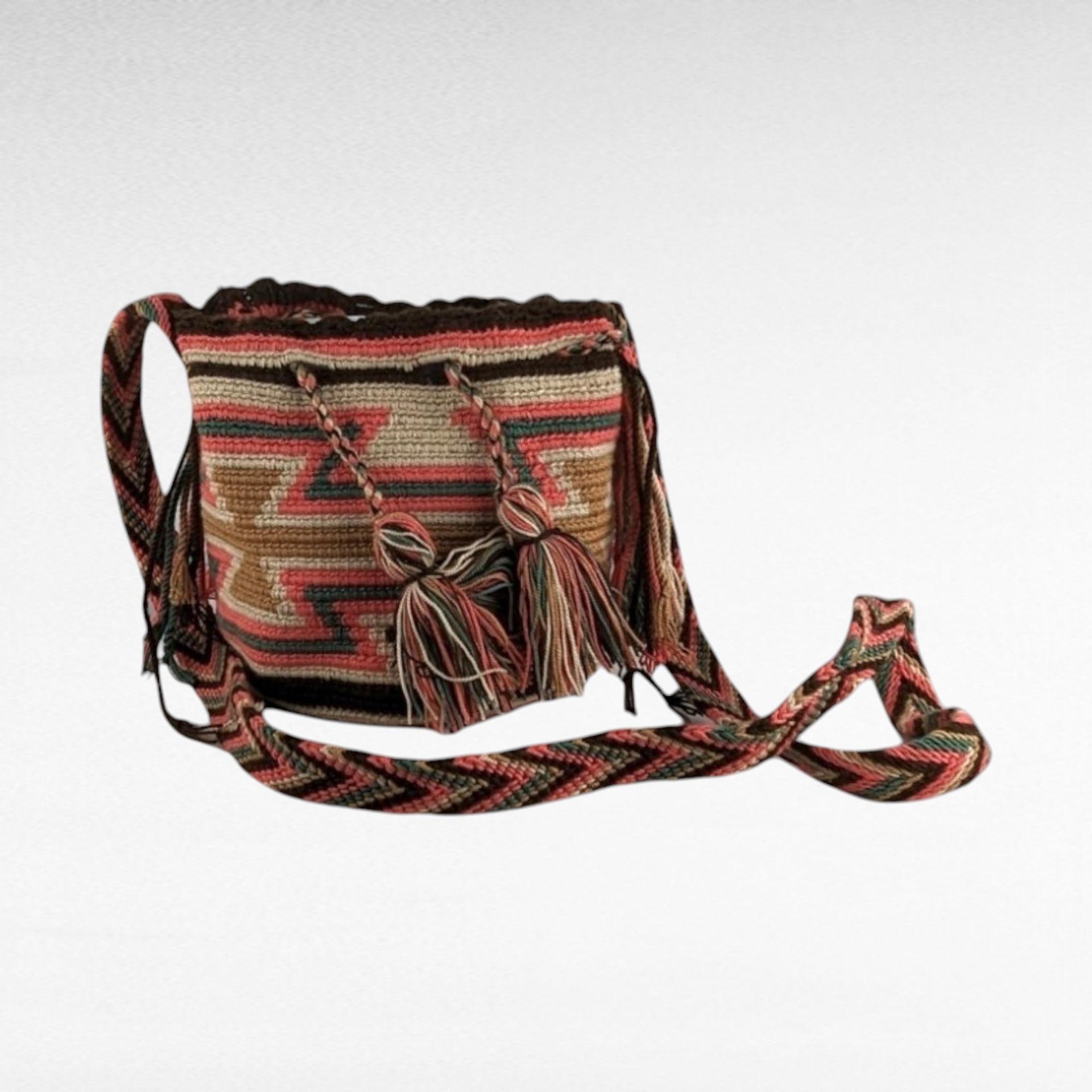 Vintage Handmade Crochet Drawstring Bag | Boho Chic Shoulder Bag | Festival Bag | Gift for Her